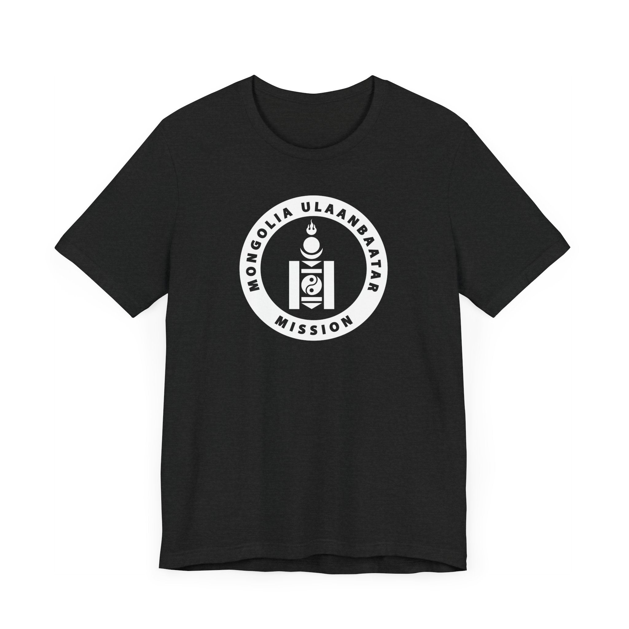 Mongolia Ulaanbaatar Mission Circular Monochrome Logo T-Shirt - Mission Wishlist - LDS Missionary Gift Store