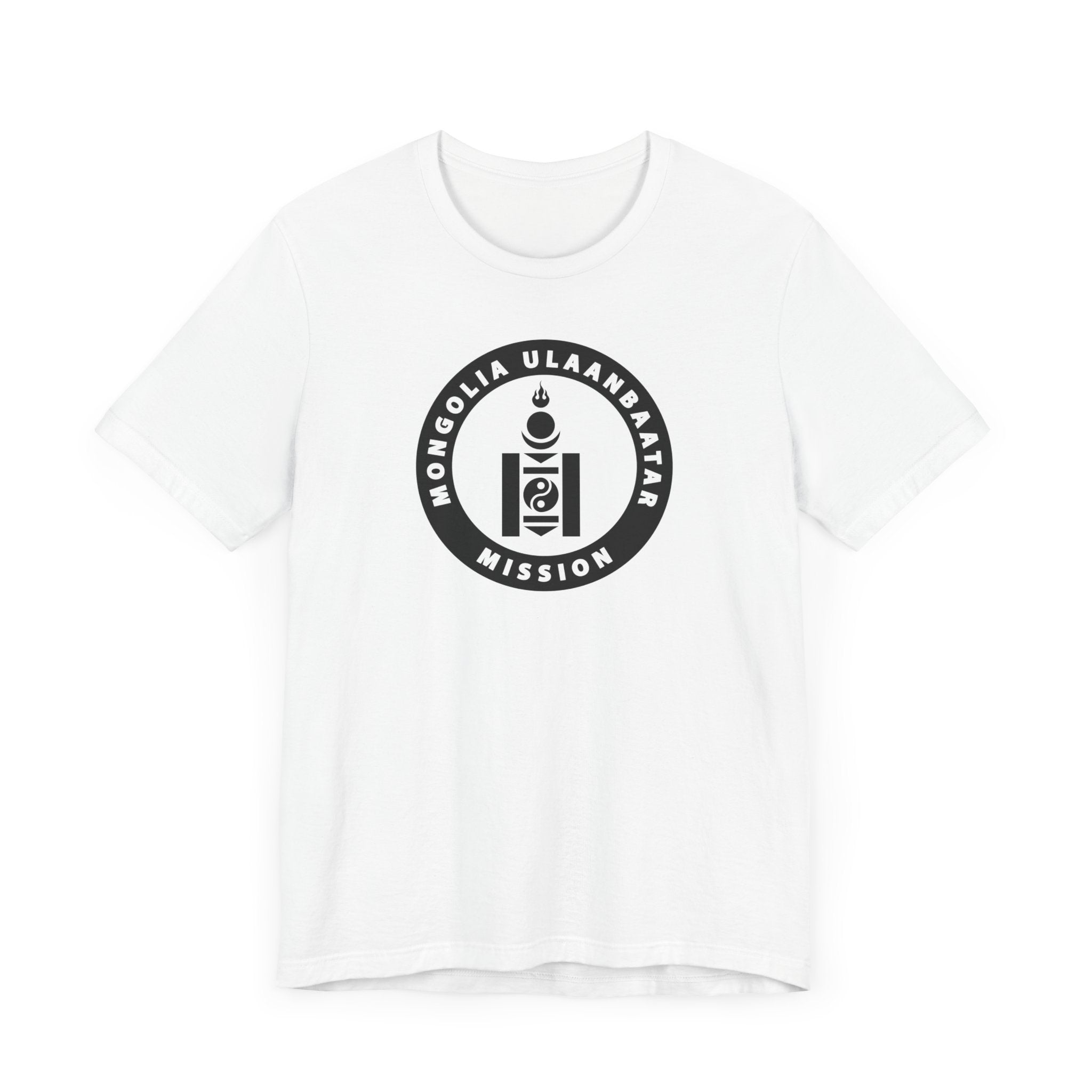 Mongolia Ulaanbaatar Mission Circular Monochrome Logo T-Shirt - Mission Wishlist - LDS Missionary Gift Store