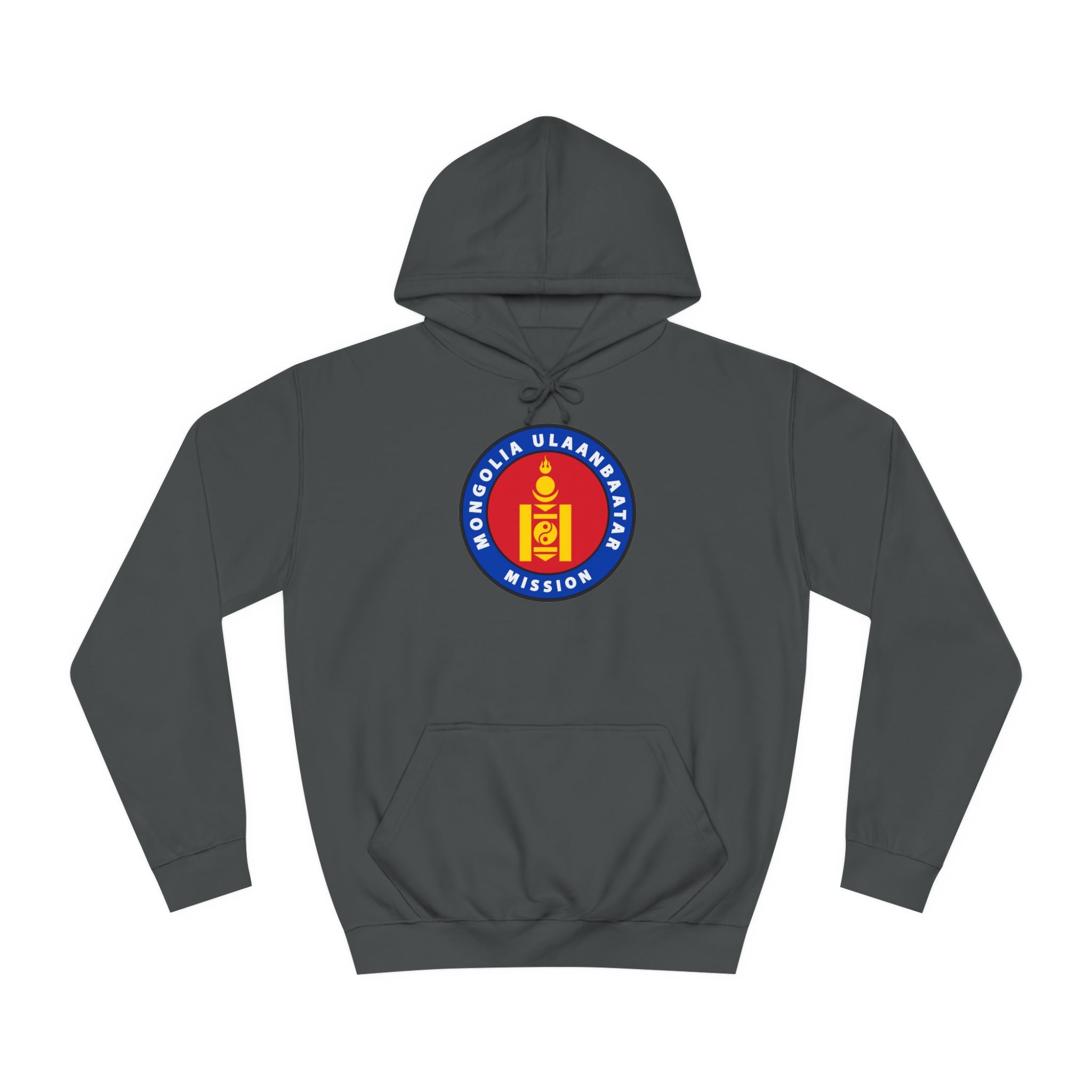 Mongolia Ulaanbaatar Mission Flag Logo (Black Border) College Hoodie - Mission Wishlist - LDS Missionary Gift Store