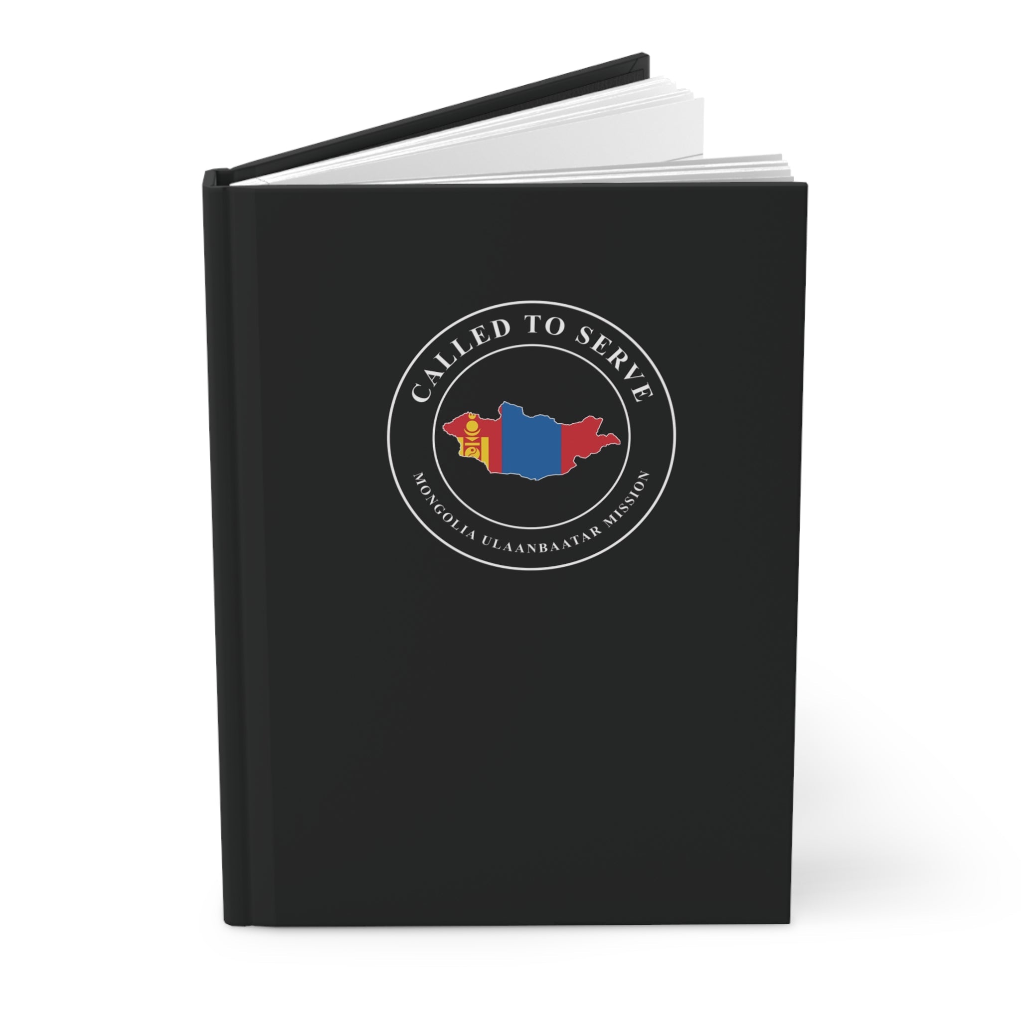 Mongolia Ulaanbaatar Mission Flag Map Called to Serve Black Hardcover Journal Matte - Latter-Day Saint LDS Missionary Gift - Book of Mormon