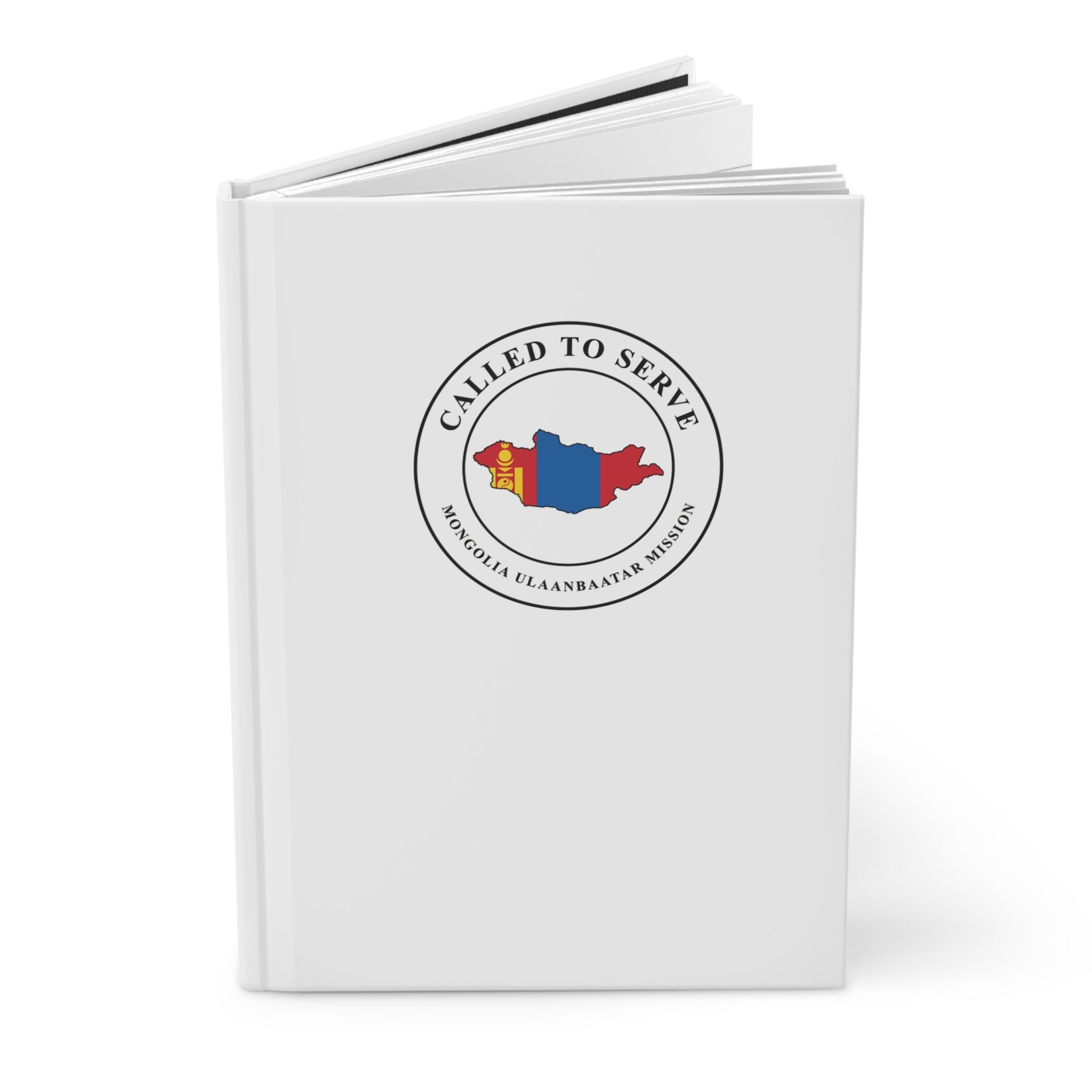 Mongolia Ulaanbaatar Mission Flag Map Called to Serve White Hardcover Journal Matte - Latter-Day Saint LDS Missionary Gift - Book of Mormon