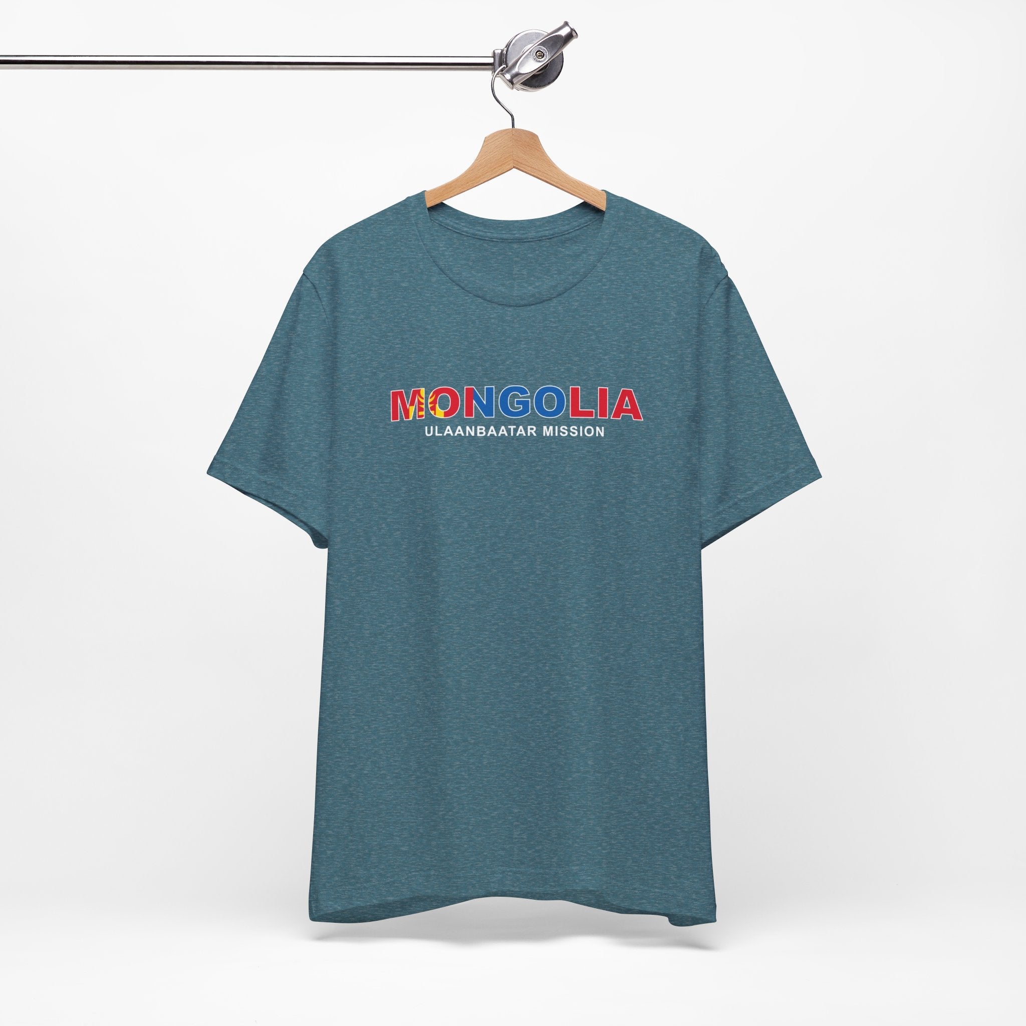 Mongolia Ulaanbaatar Mission Flag Title T-shirt - Mission Wishlist - LDS Missionary Gift Store