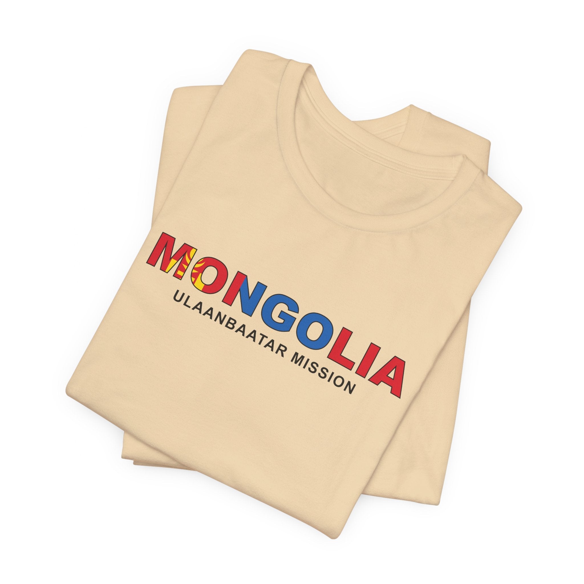 Mongolia Ulaanbaatar Mission Flag Title T-shirt - Mission Wishlist - LDS Missionary Gift Store