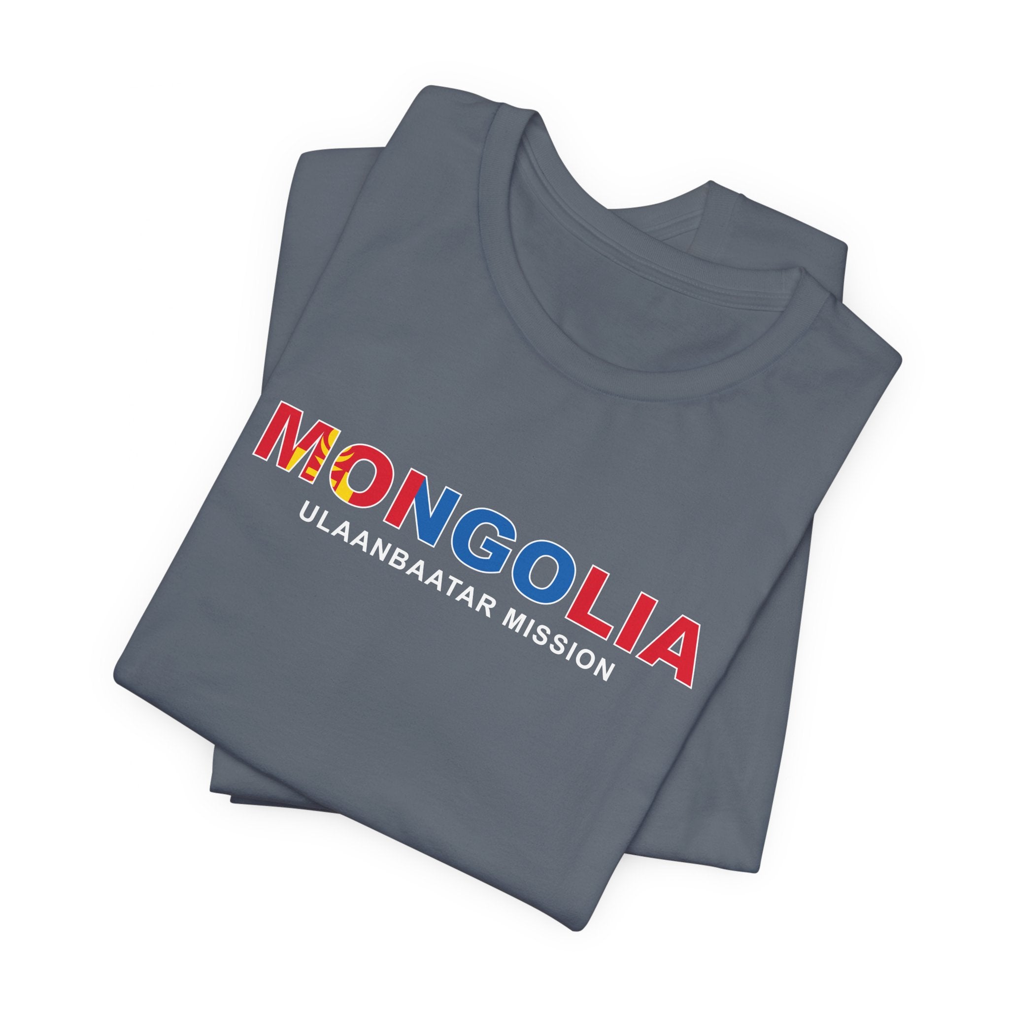 Mongolia Ulaanbaatar Mission Flag Title T-shirt - Mission Wishlist - LDS Missionary Gift Store