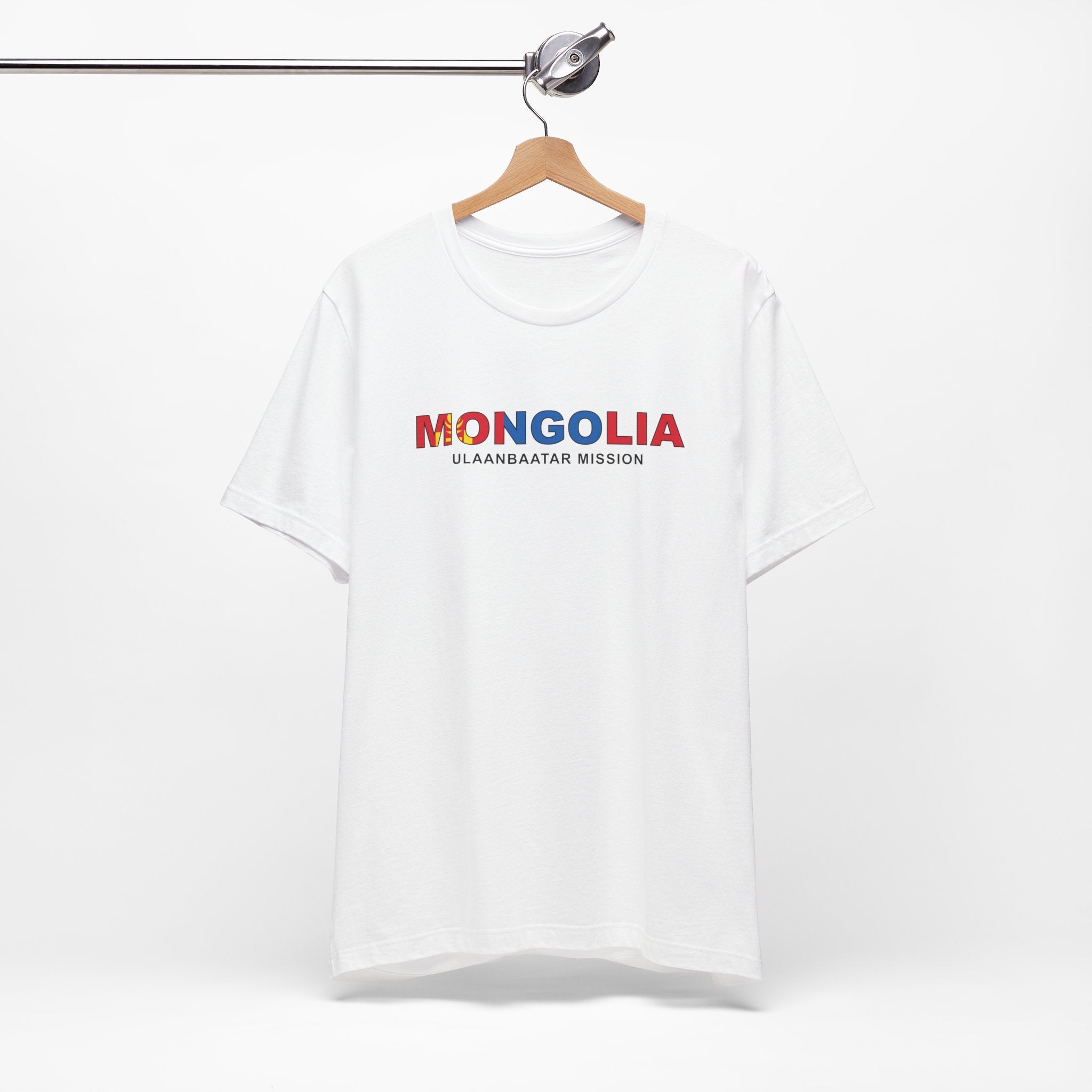 Mongolia Ulaanbaatar Mission Flag Title T-shirt - Mission Wishlist - LDS Missionary Gift Store