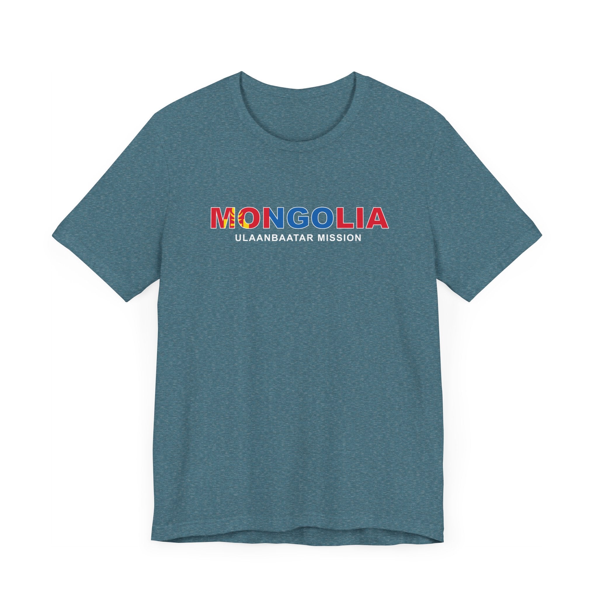 Mongolia Ulaanbaatar Mission Flag Title T-shirt - Mission Wishlist - LDS Missionary Gift Store