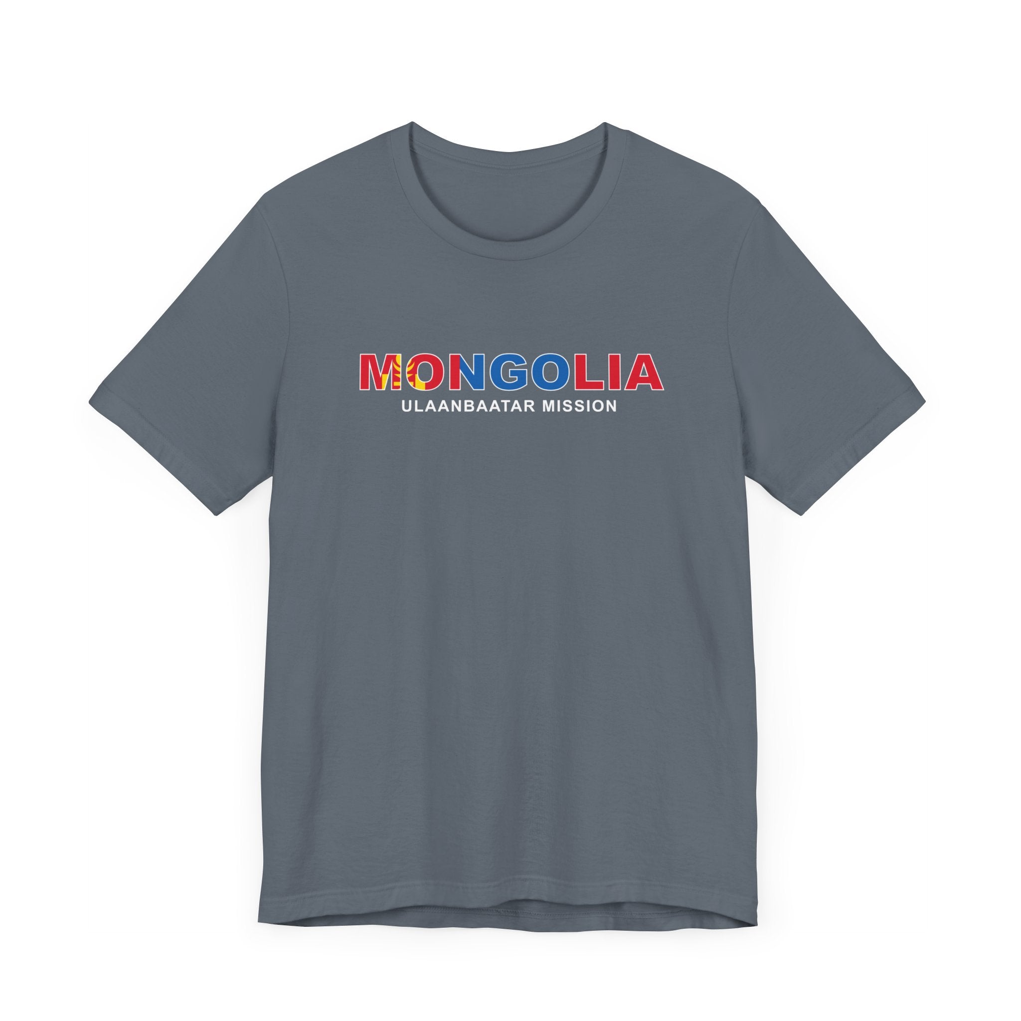 Mongolia Ulaanbaatar Mission Flag Title T-shirt - Mission Wishlist - LDS Missionary Gift Store