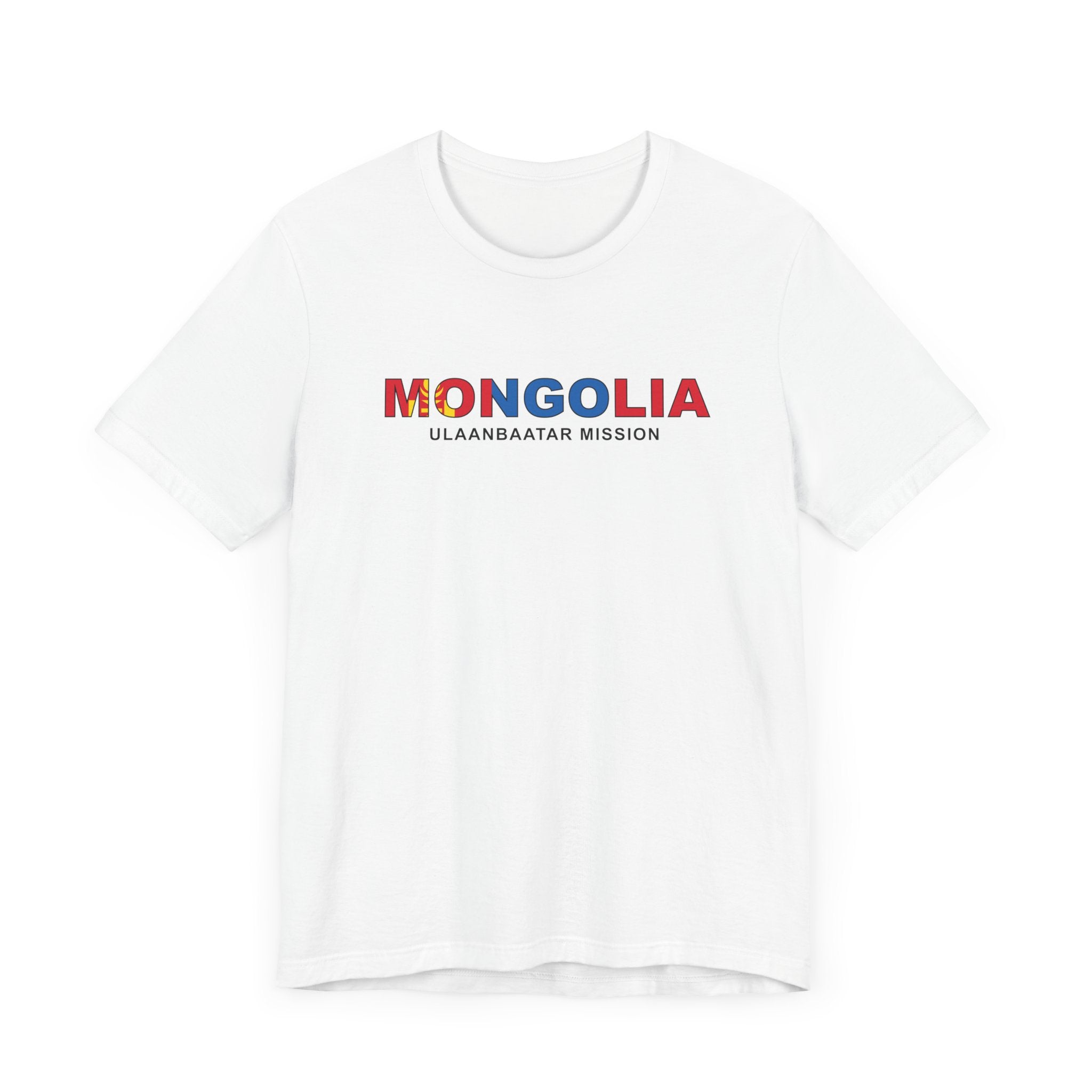 Mongolia Ulaanbaatar Mission Flag Title T-shirt - Mission Wishlist - LDS Missionary Gift Store