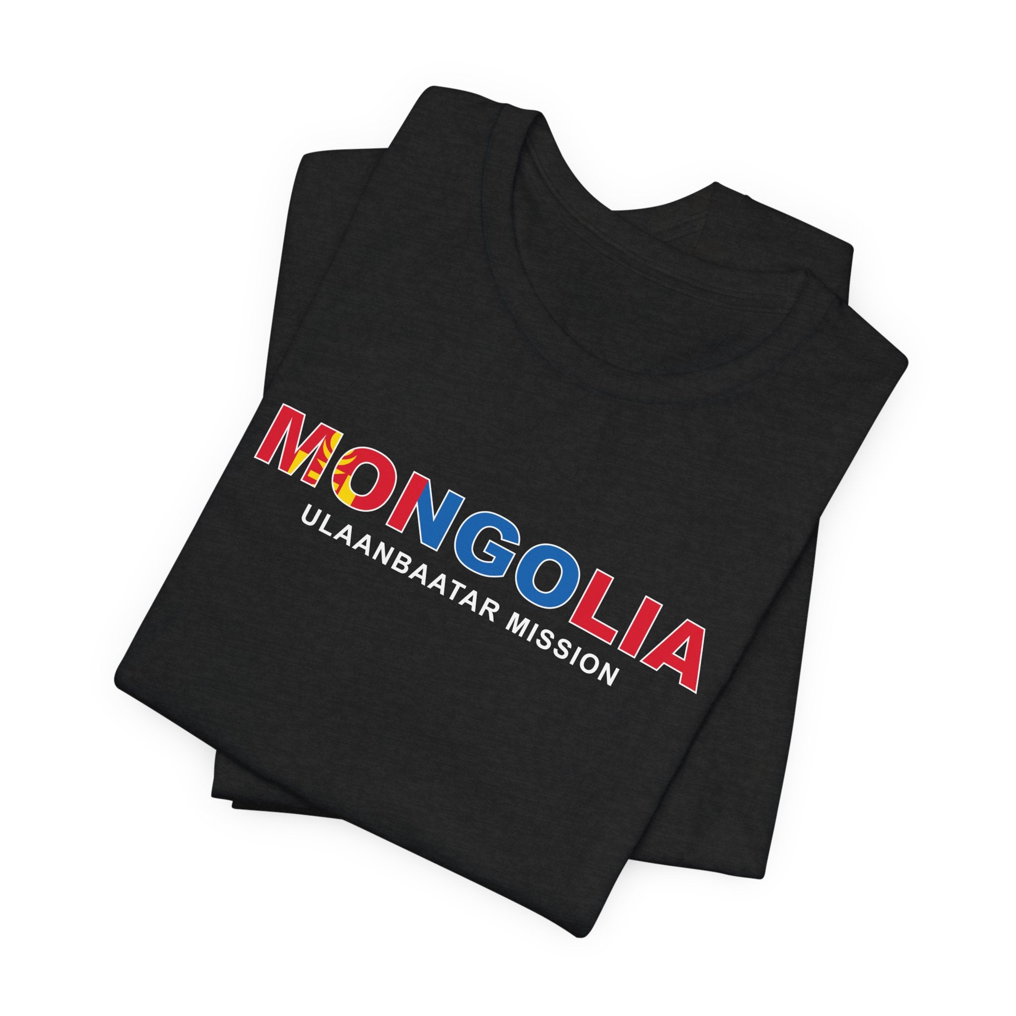 Mongolia Ulaanbaatar Mission Flag Title T-shirt - Mission Wishlist - LDS Missionary Gift Store