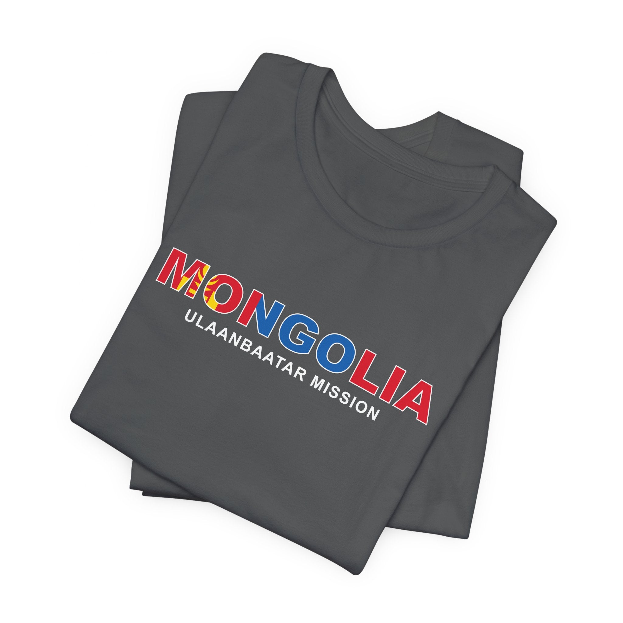 Mongolia Ulaanbaatar Mission Flag Title T-shirt - Mission Wishlist - LDS Missionary Gift Store