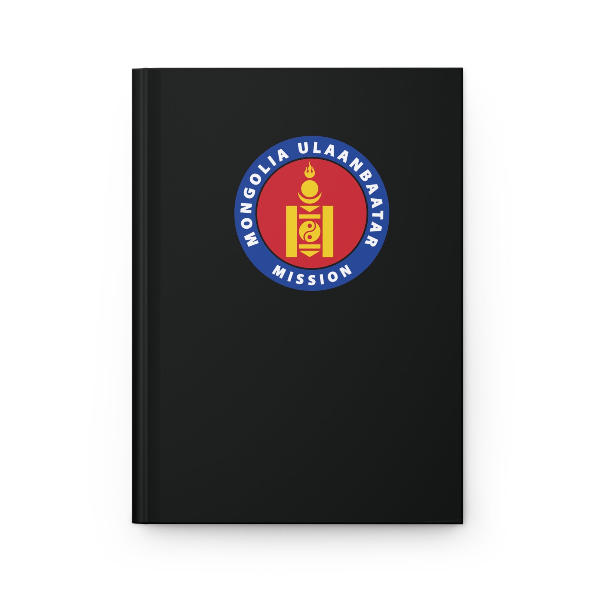 Mongolia Ulaanbaatar Mission Logo Design Black Hardcover Journal Matte - Latter-Day Saint LDS Missionary Gift - Book of Mormon