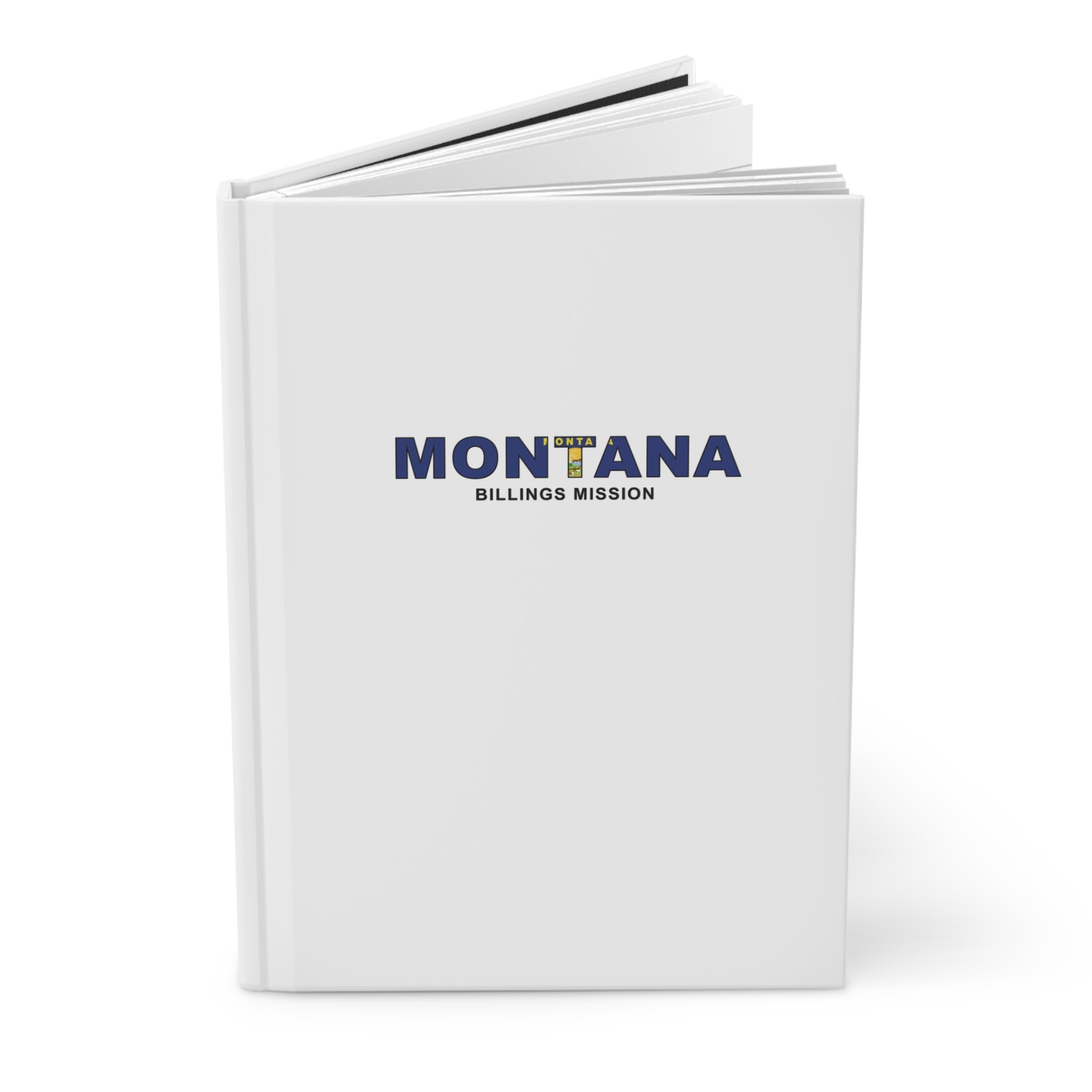 Montana Billings Mission Flag Title White Hardcover Journal Matte - Mission Wishlist - LDS Missionary Gift Store