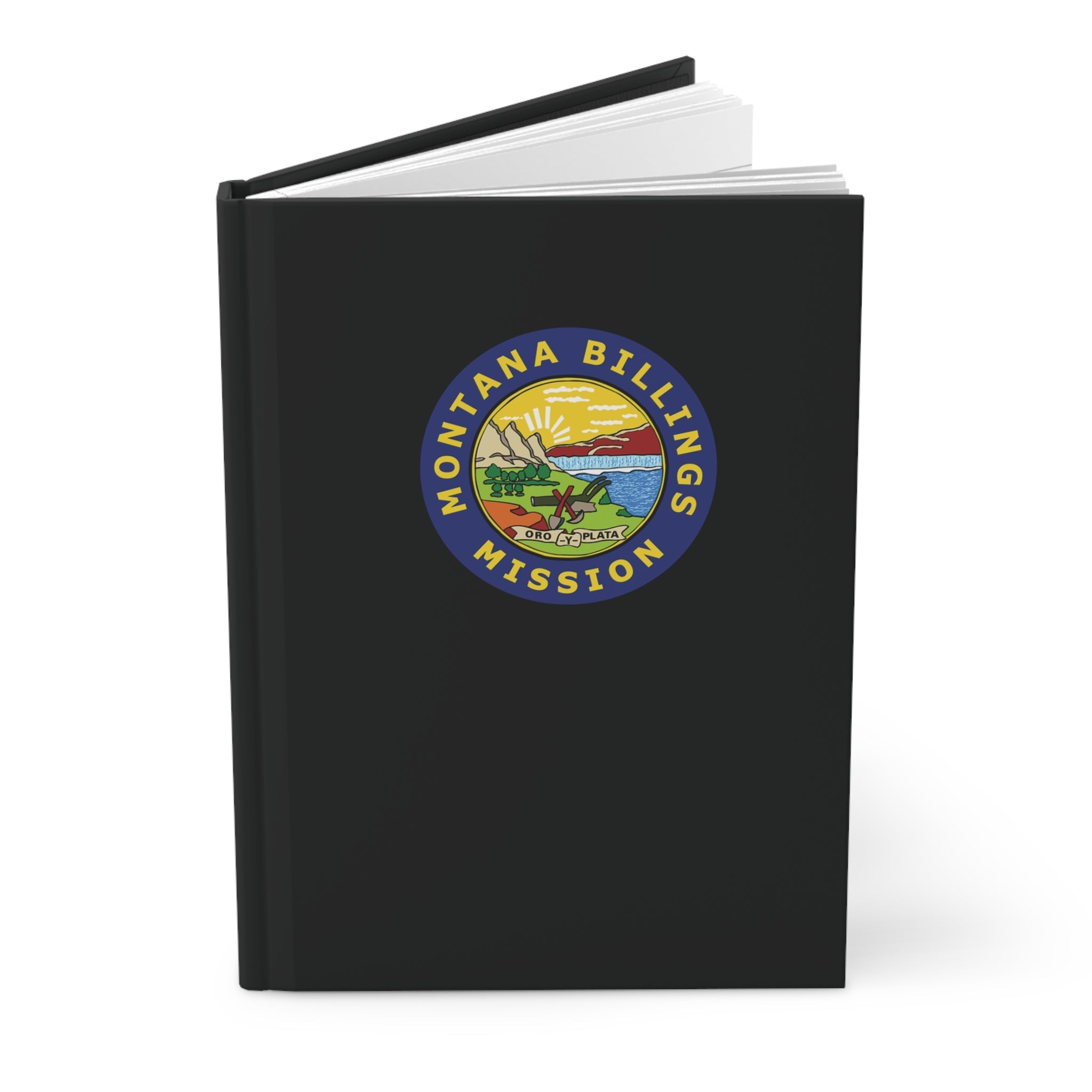 Montana Billings Mission Logo Design Black Hardcover Journal Matte - Mission Wishlist - LDS Missionary Gift Store