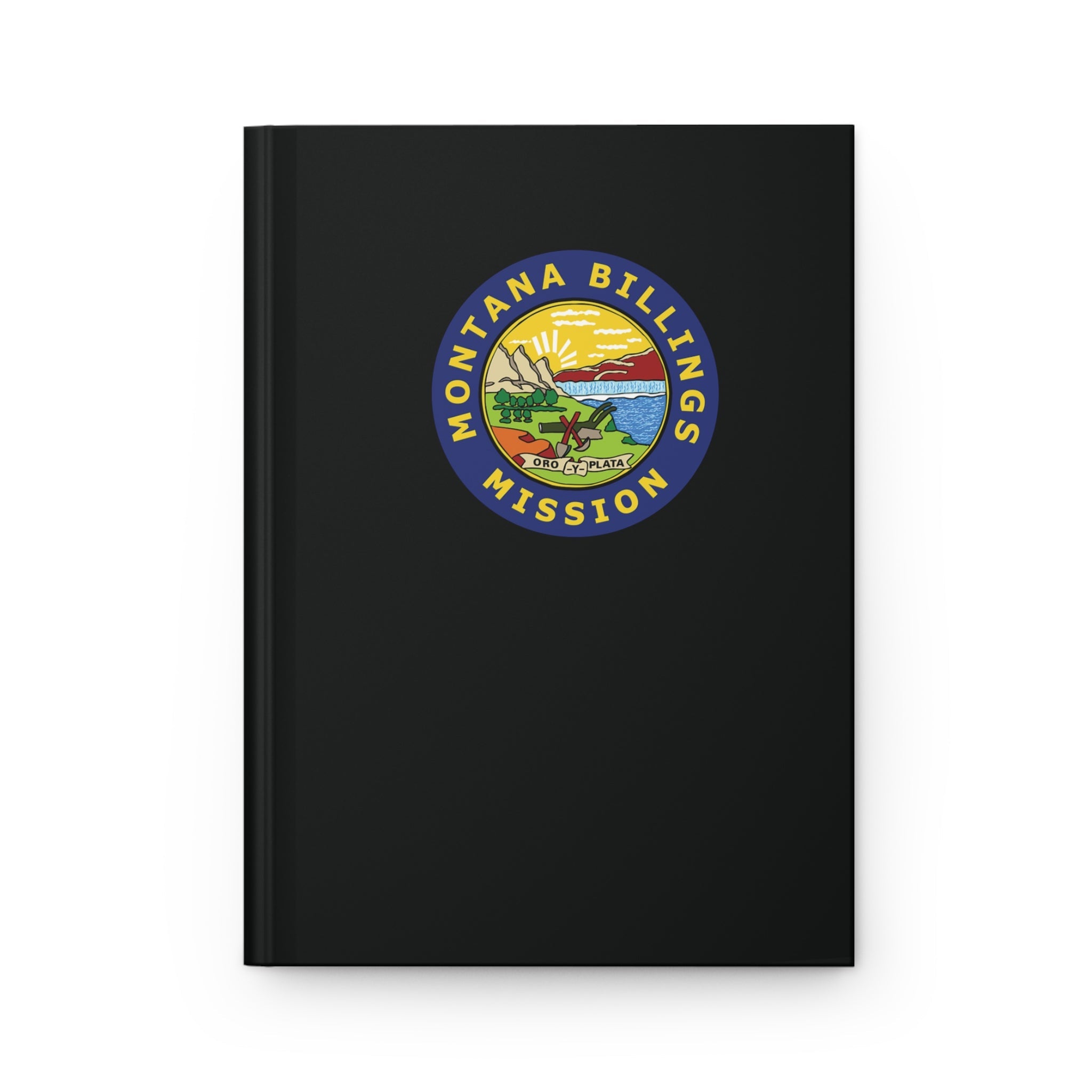 Montana Billings Mission Logo Design Black Hardcover Journal Matte - Mission Wishlist - LDS Missionary Gift Store
