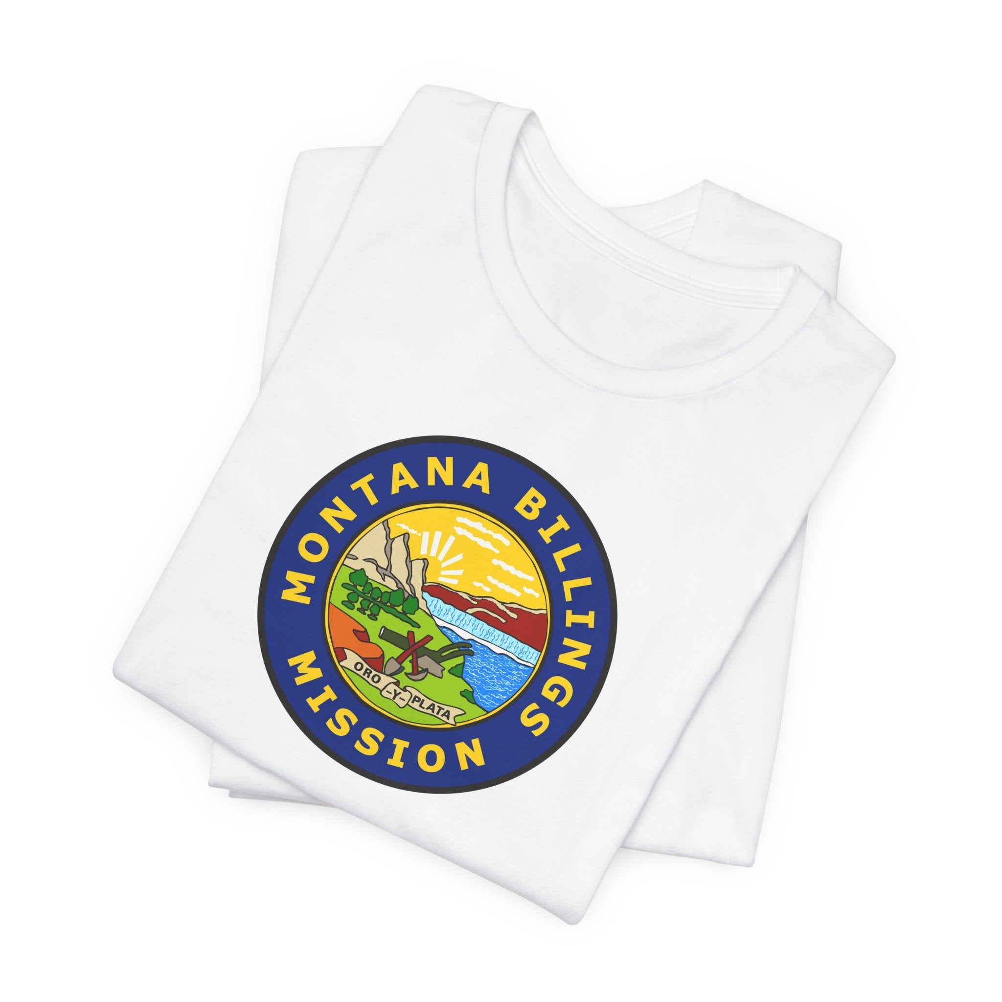 Montana Billings Mission State Flag Logo (Black Border) T-shirt - Mission Wishlist - LDS Missionary Gift Store