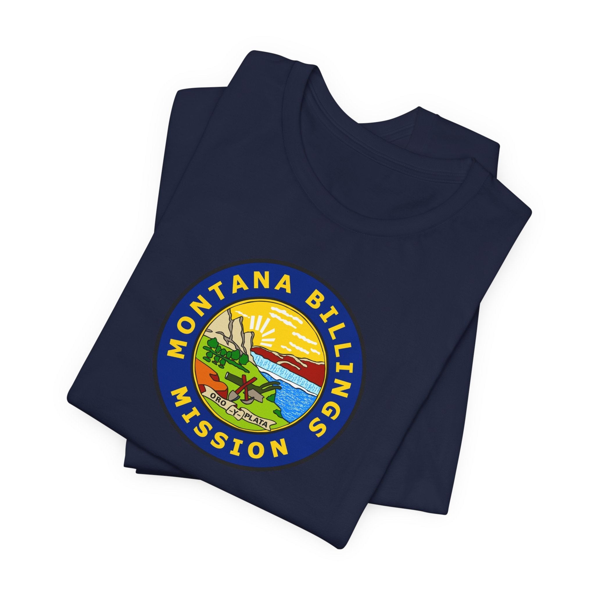Montana Billings Mission State Flag Logo (Black Border) T-shirt - Mission Wishlist - LDS Missionary Gift Store