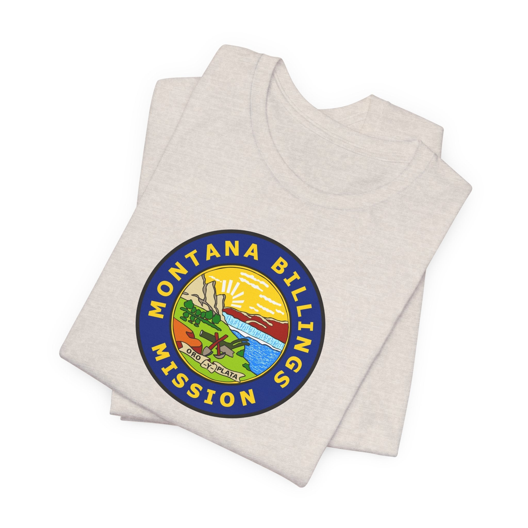 Montana Billings Mission State Flag Logo (Black Border) T-shirt - Mission Wishlist - LDS Missionary Gift Store