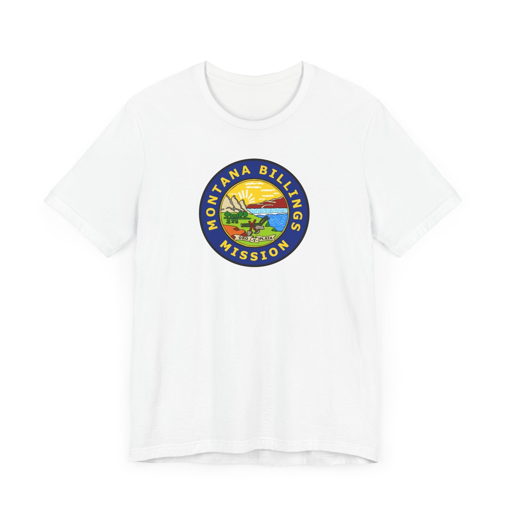Montana Billings Mission State Flag Logo (Black Border) T-shirt - Mission Wishlist - LDS Missionary Gift Store