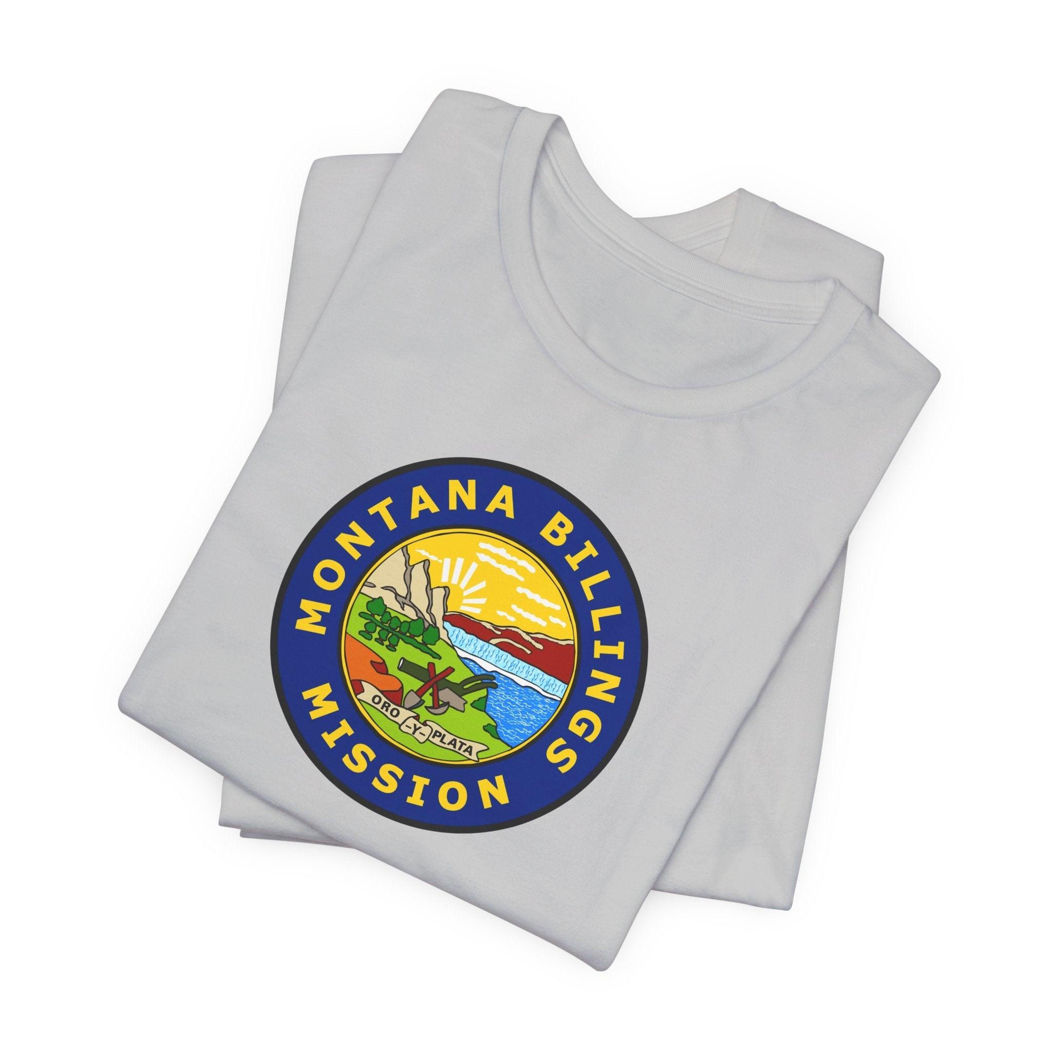 Montana Billings Mission State Flag Logo (Black Border) T-shirt - Mission Wishlist - LDS Missionary Gift Store