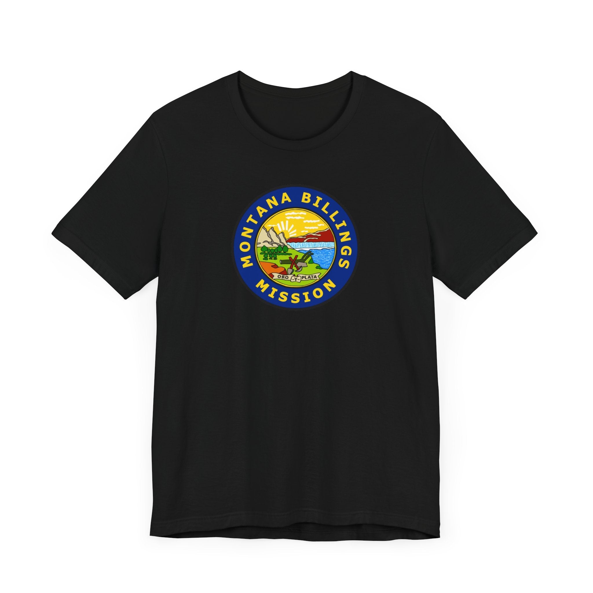 Montana Billings Mission State Flag Logo (Black Border) T-shirt - Mission Wishlist - LDS Missionary Gift Store