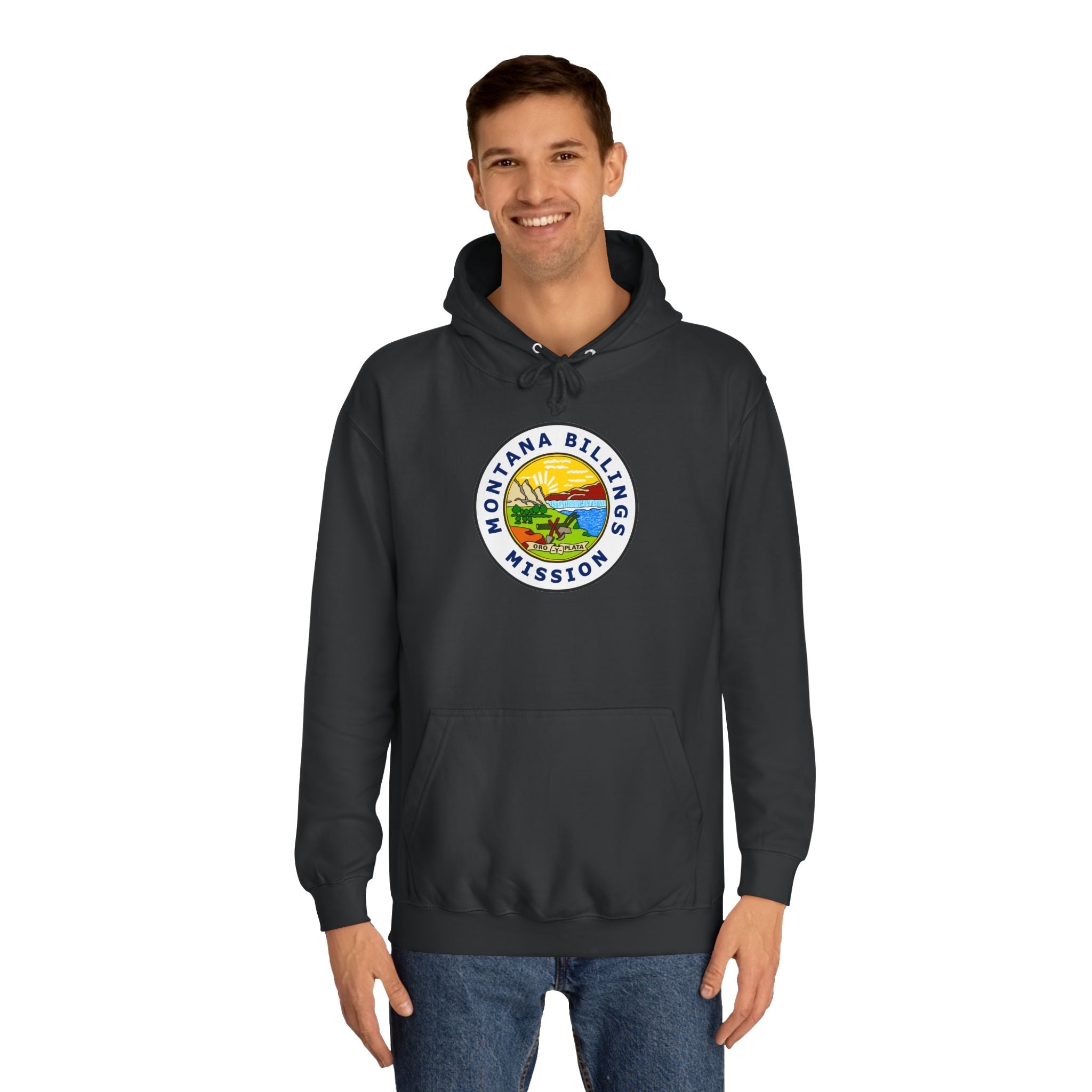 Montana Billings Mission State Flag Logo (White Border) College Hoodie - Mission Wishlist - LDS Missionary Gift Store