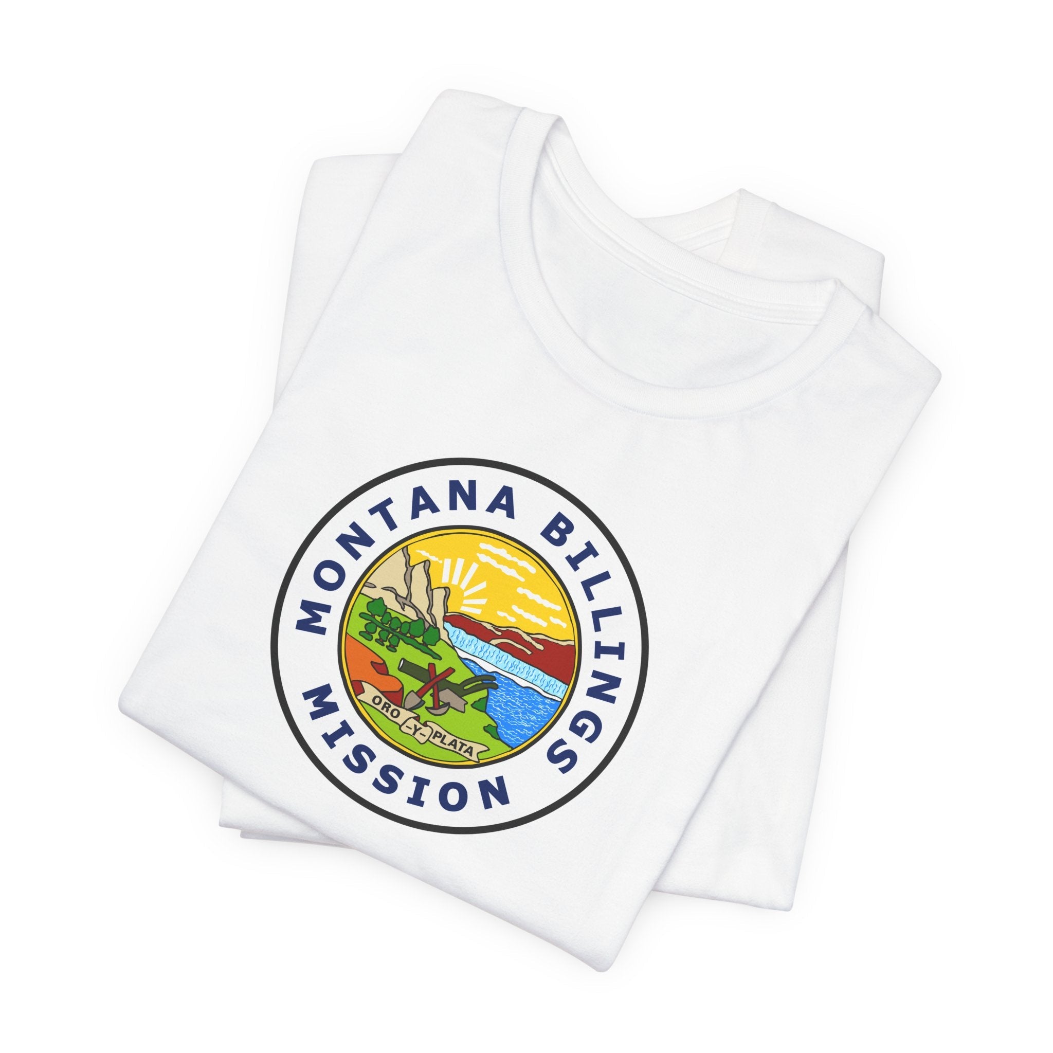 Montana Billings Mission State Flag Logo (White Border) T-shirt - Mission Wishlist - LDS Missionary Gift Store