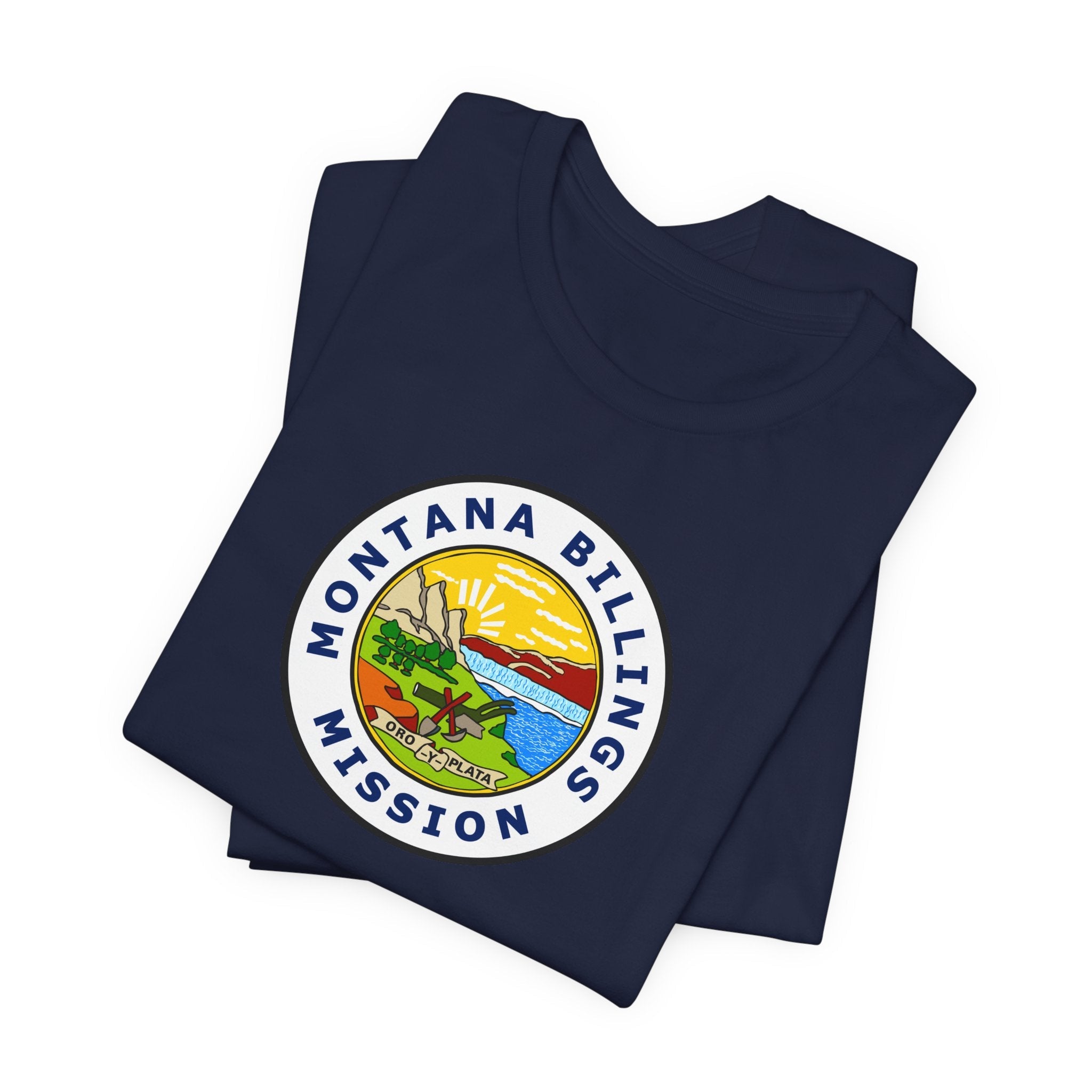 Montana Billings Mission State Flag Logo (White Border) T-shirt - Mission Wishlist - LDS Missionary Gift Store