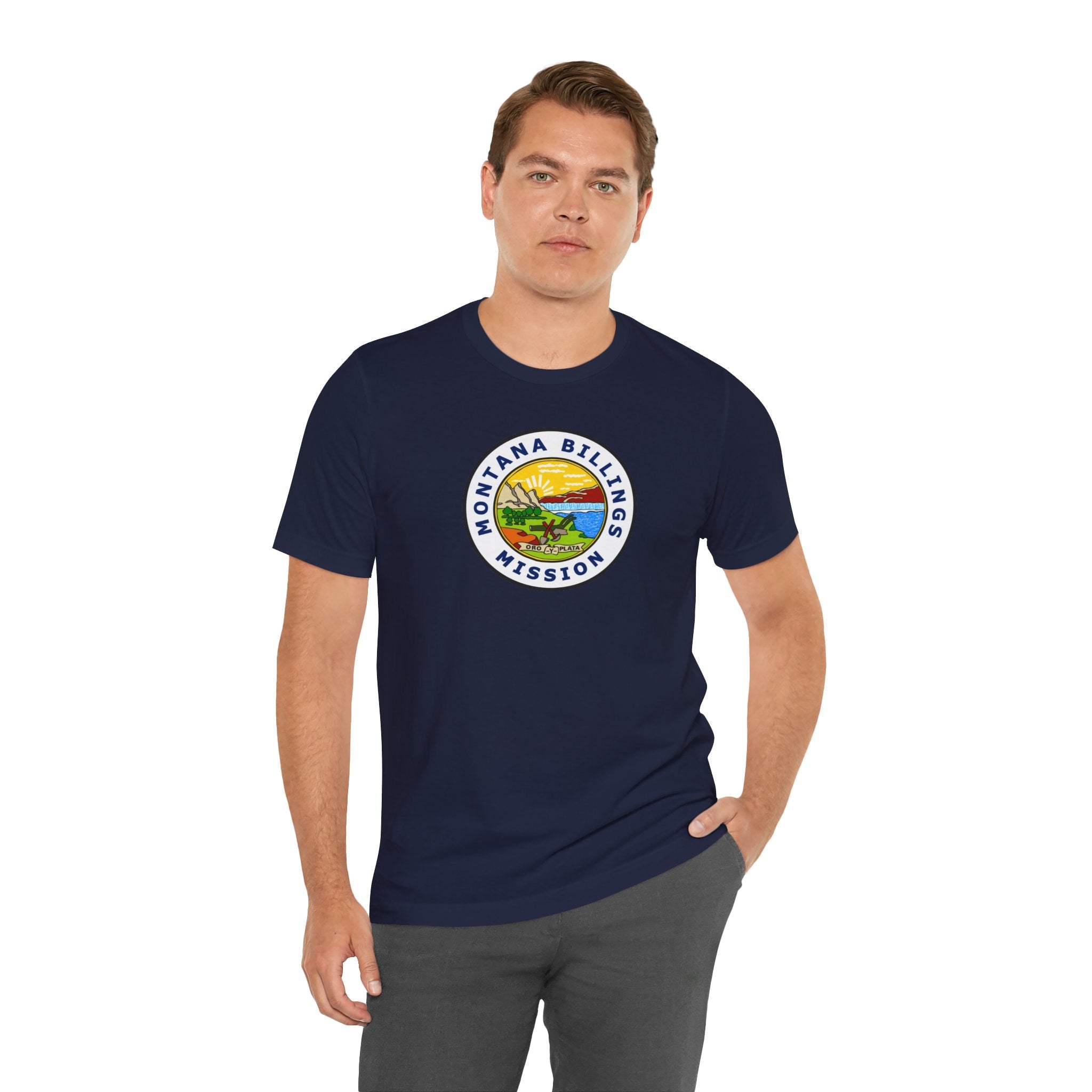 Montana Billings Mission State Flag Logo (White Border) T-shirt - Mission Wishlist - LDS Missionary Gift Store