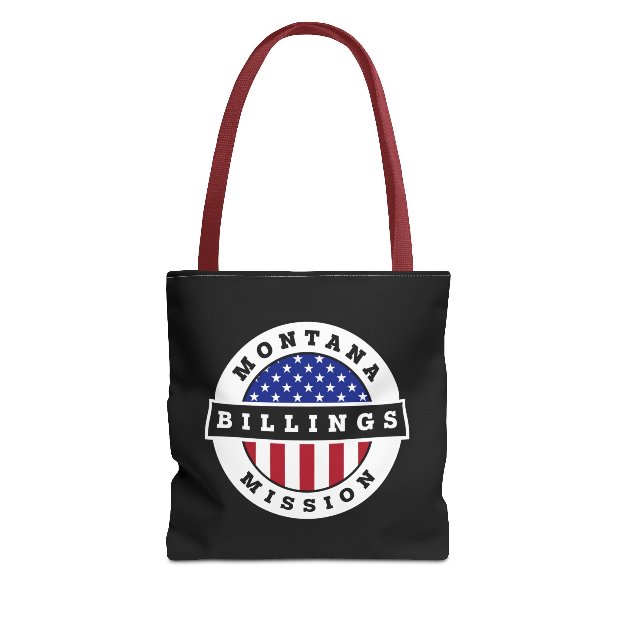Montana Billings Mission USA Flag Logo Tote Bag Black - Mission Wishlist - LDS Missionary Gift Store