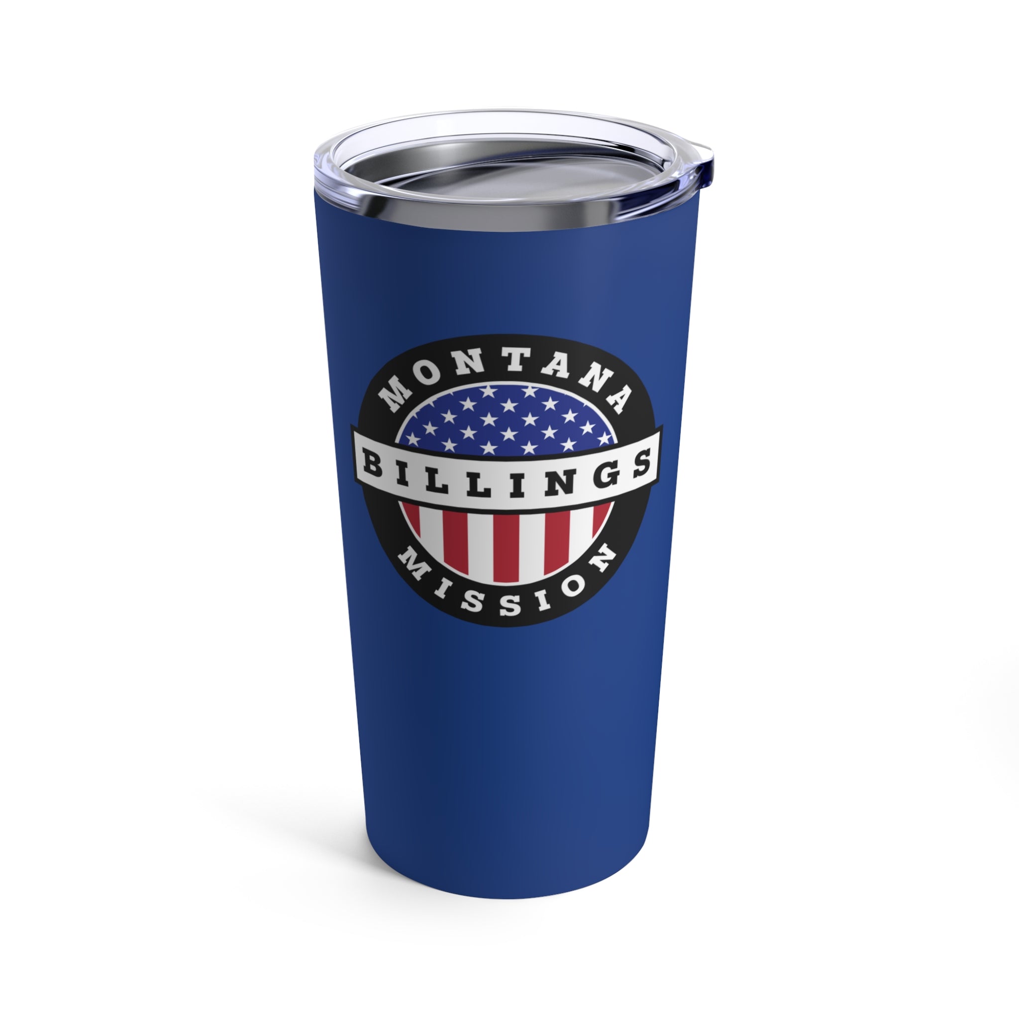 Montana Billings Mission USA Flag Logo Tumbler 20oz Blue - Latter-Day Saint LDS Missionary Gift - Book of Mormon