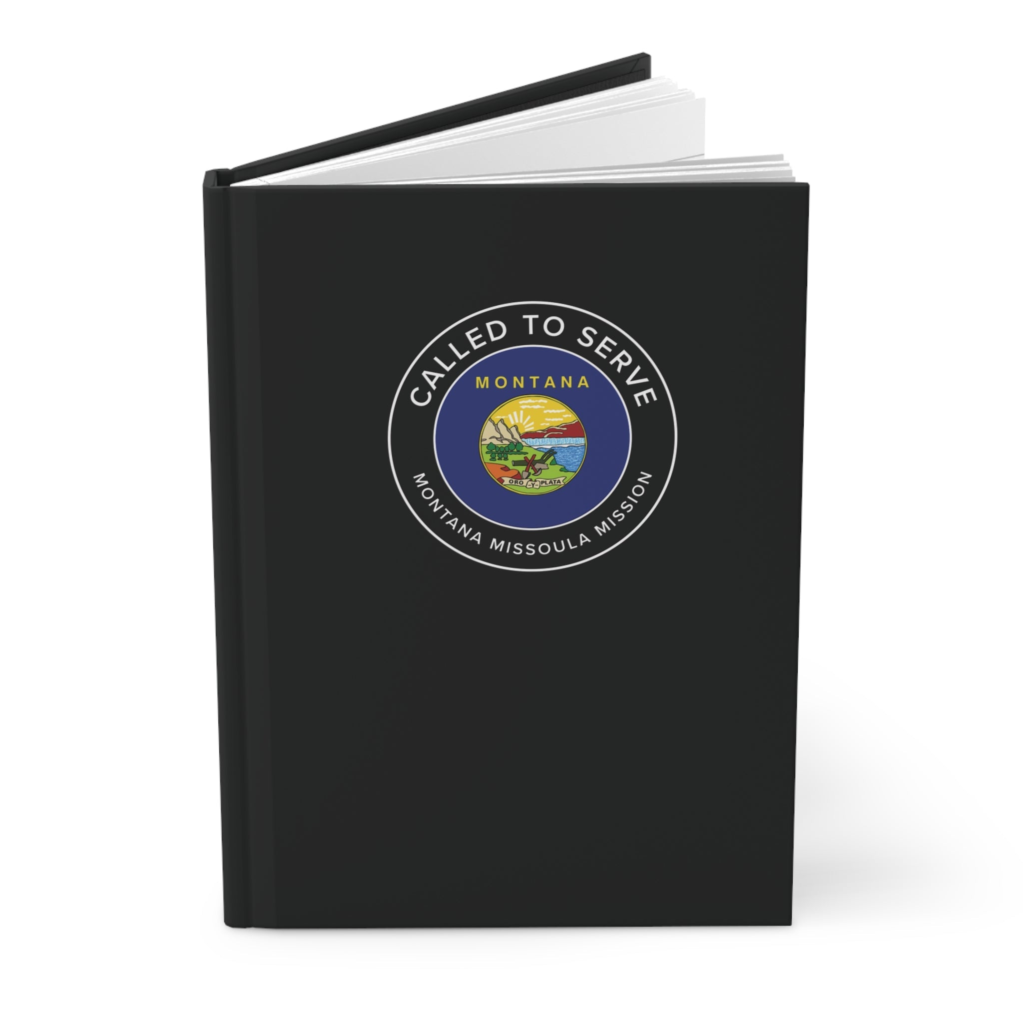 Montana Missoula Mission Circle Flag Called to Serve Black Hardcover Journal Matte - Mission Wishlist - LDS Missionary Gift Store