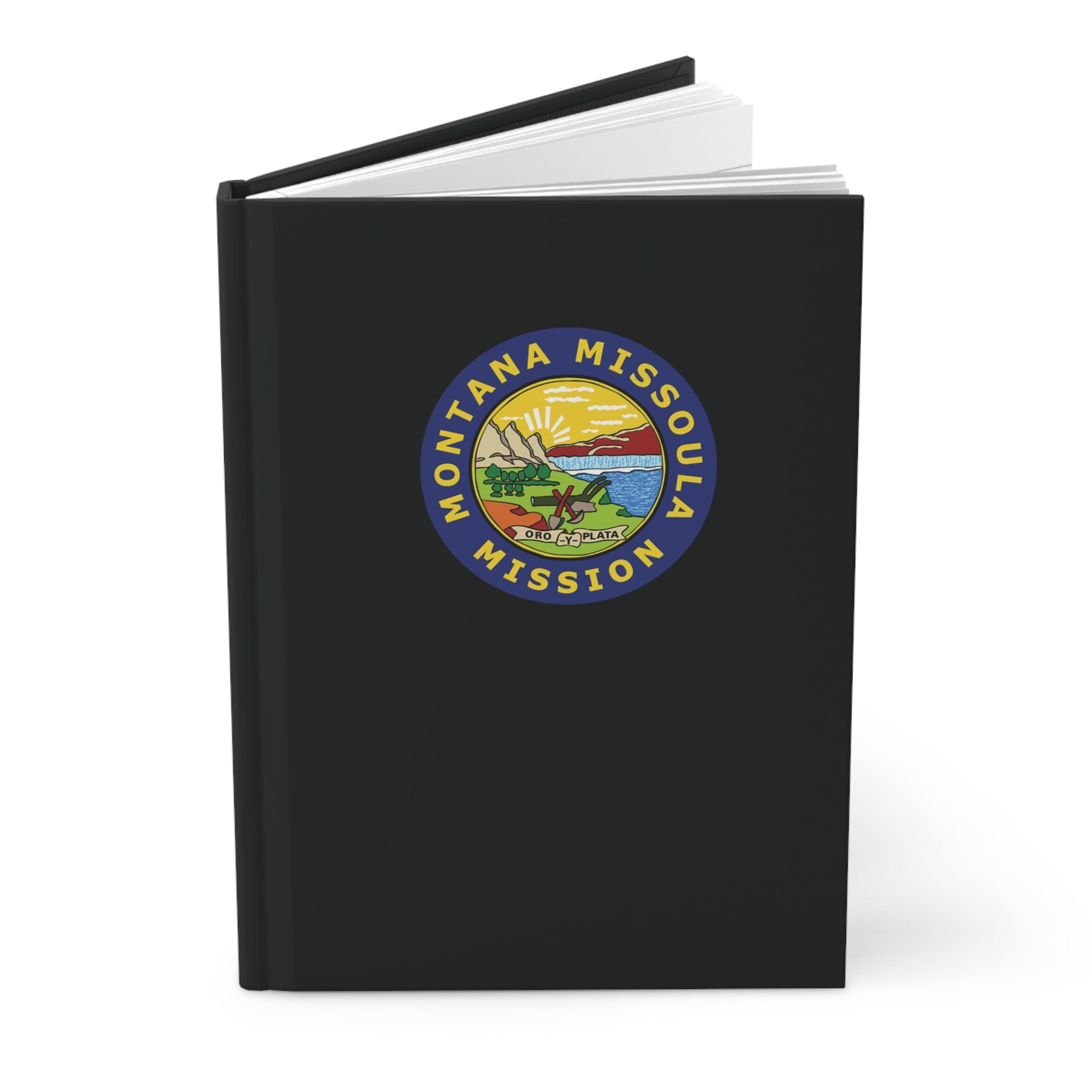 Montana Missoula Mission Logo Design Black Hardcover Journal Matte - Mission Wishlist - LDS Missionary Gift Store