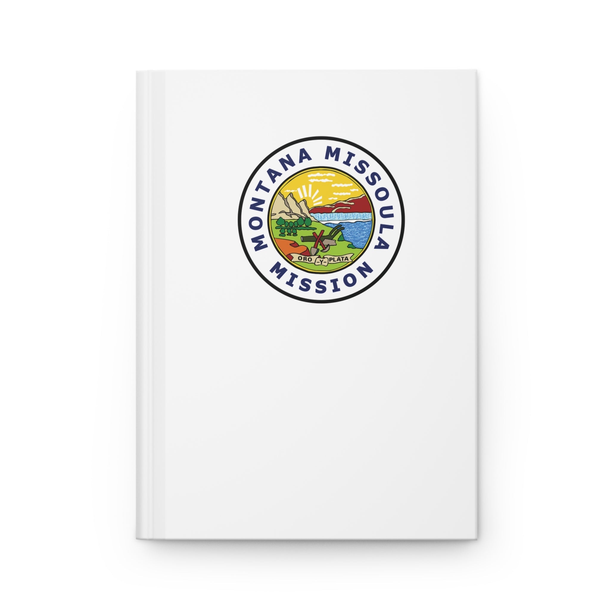 Montana Missoula Mission Logo Design White Hardcover Journal Matte - Mission Wishlist - LDS Missionary Gift Store