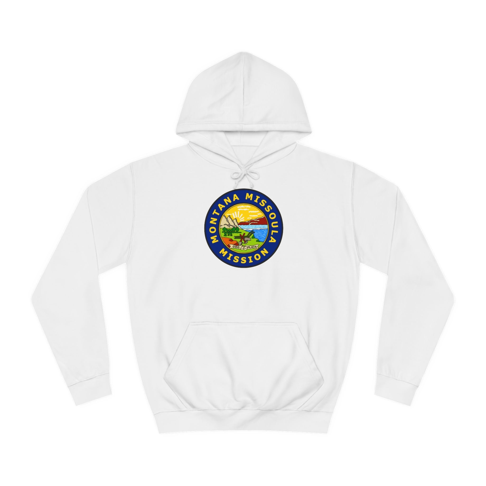 Montana Missoula Mission State Flag Logo (Black Border) College Hoodie - Mission Wishlist - LDS Missionary Gift Store