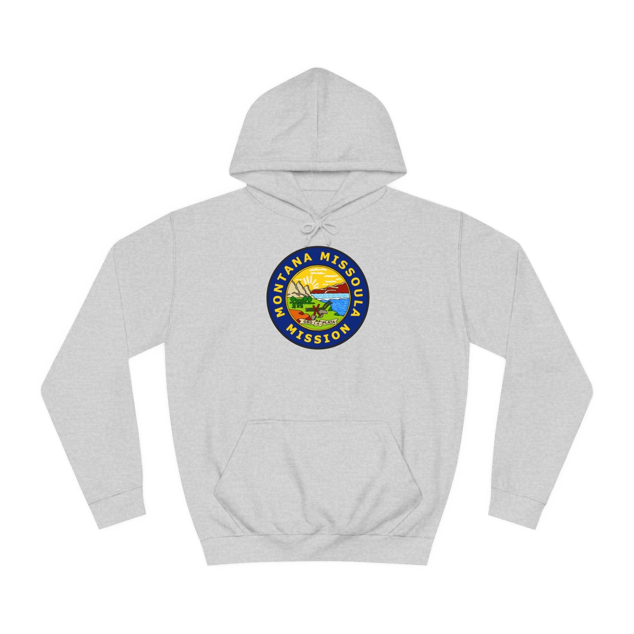 Montana Missoula Mission State Flag Logo (Black Border) College Hoodie - Mission Wishlist - LDS Missionary Gift Store