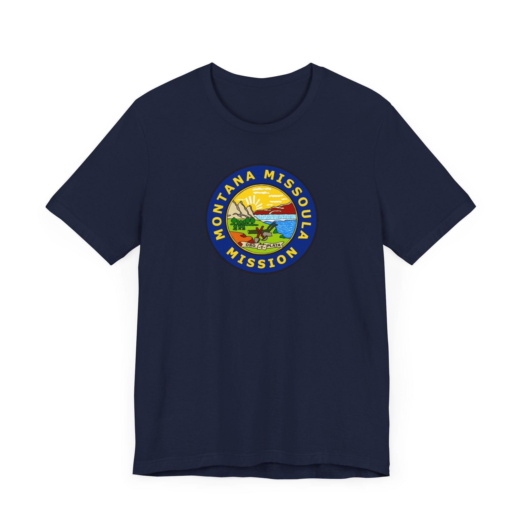 Montana Missoula Mission State Flag Logo (Black Border) T-shirt - Mission Wishlist - LDS Missionary Gift Store