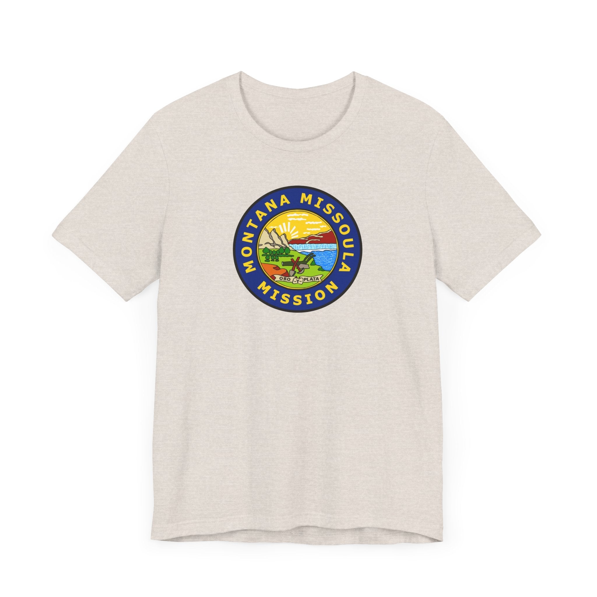 Montana Missoula Mission State Flag Logo (Black Border) T-shirt - Mission Wishlist - LDS Missionary Gift Store