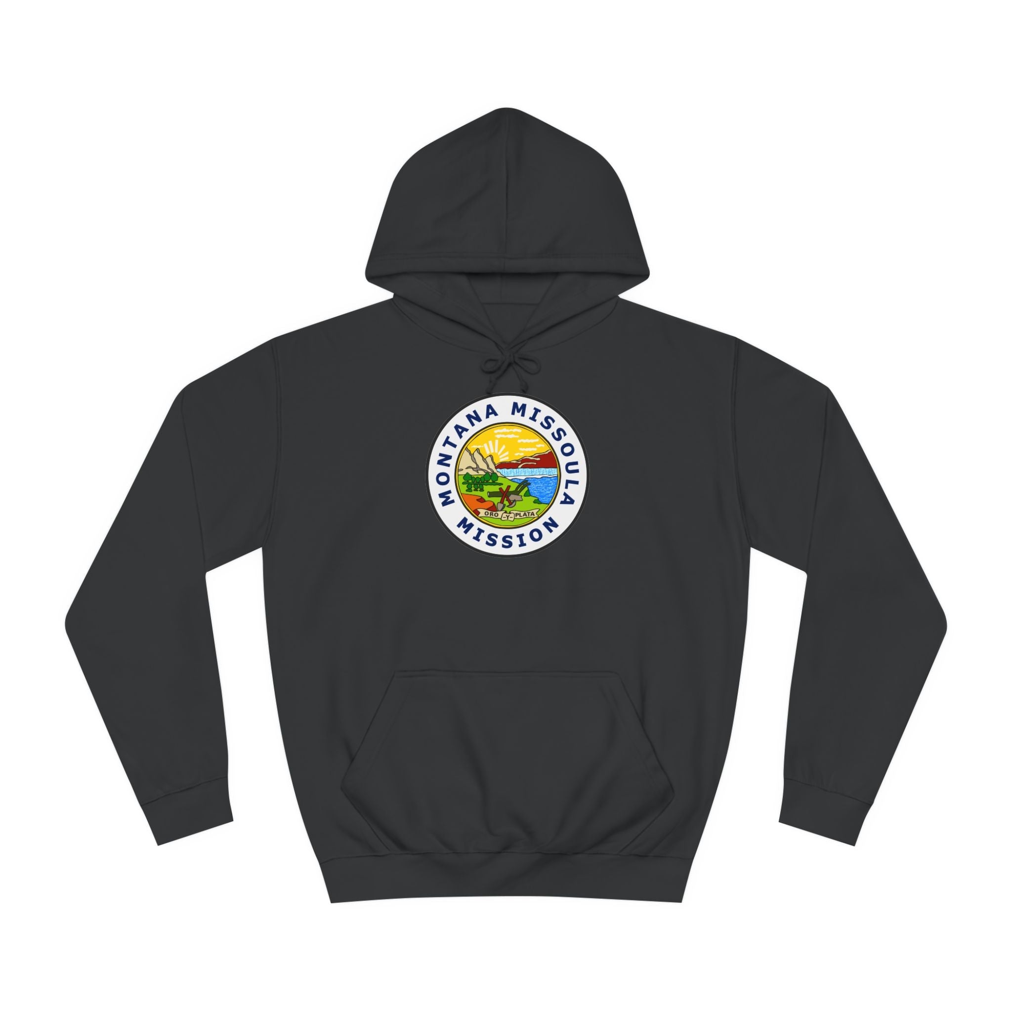 Montana Missoula Mission State Flag Logo (White Border) College Hoodie - Mission Wishlist - LDS Missionary Gift Store