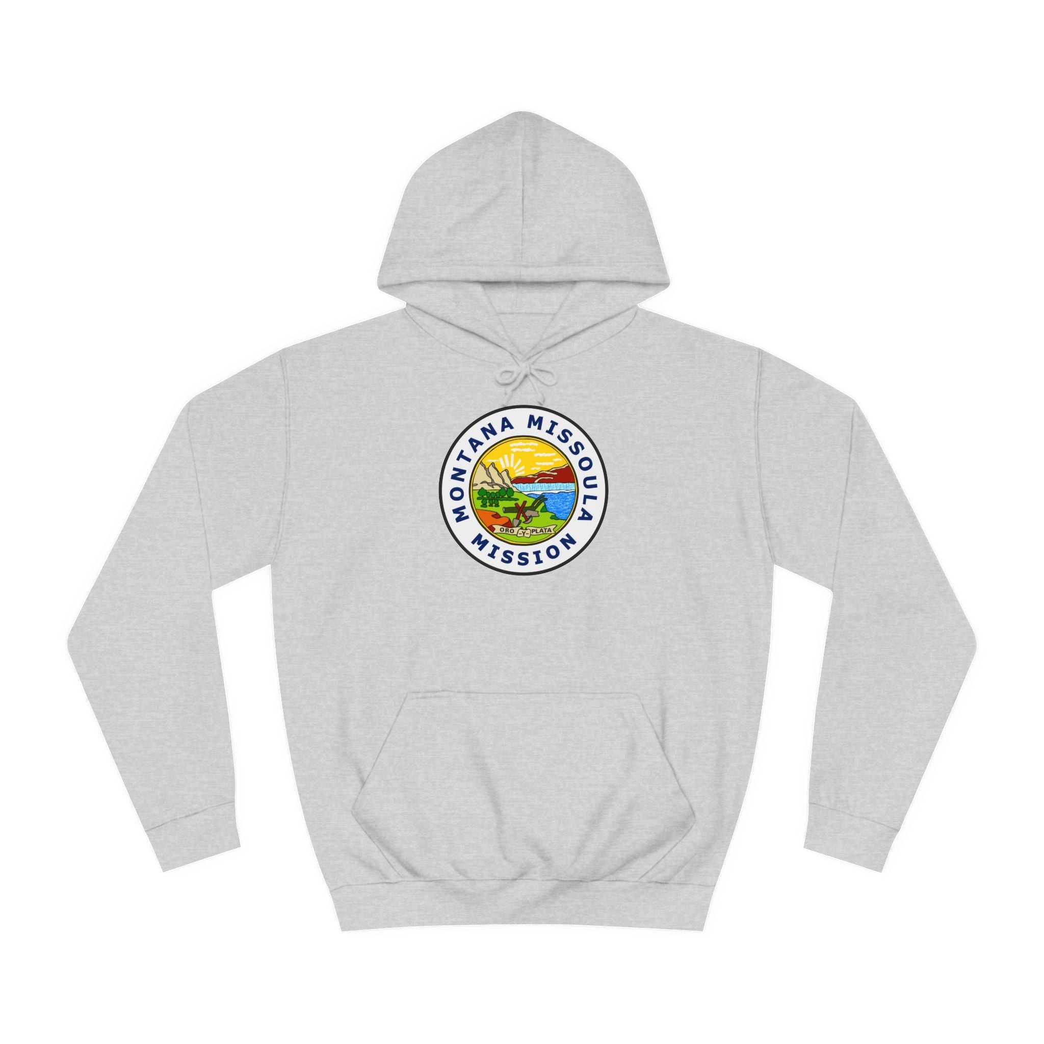 Montana Missoula Mission State Flag Logo (White Border) College Hoodie - Mission Wishlist - LDS Missionary Gift Store