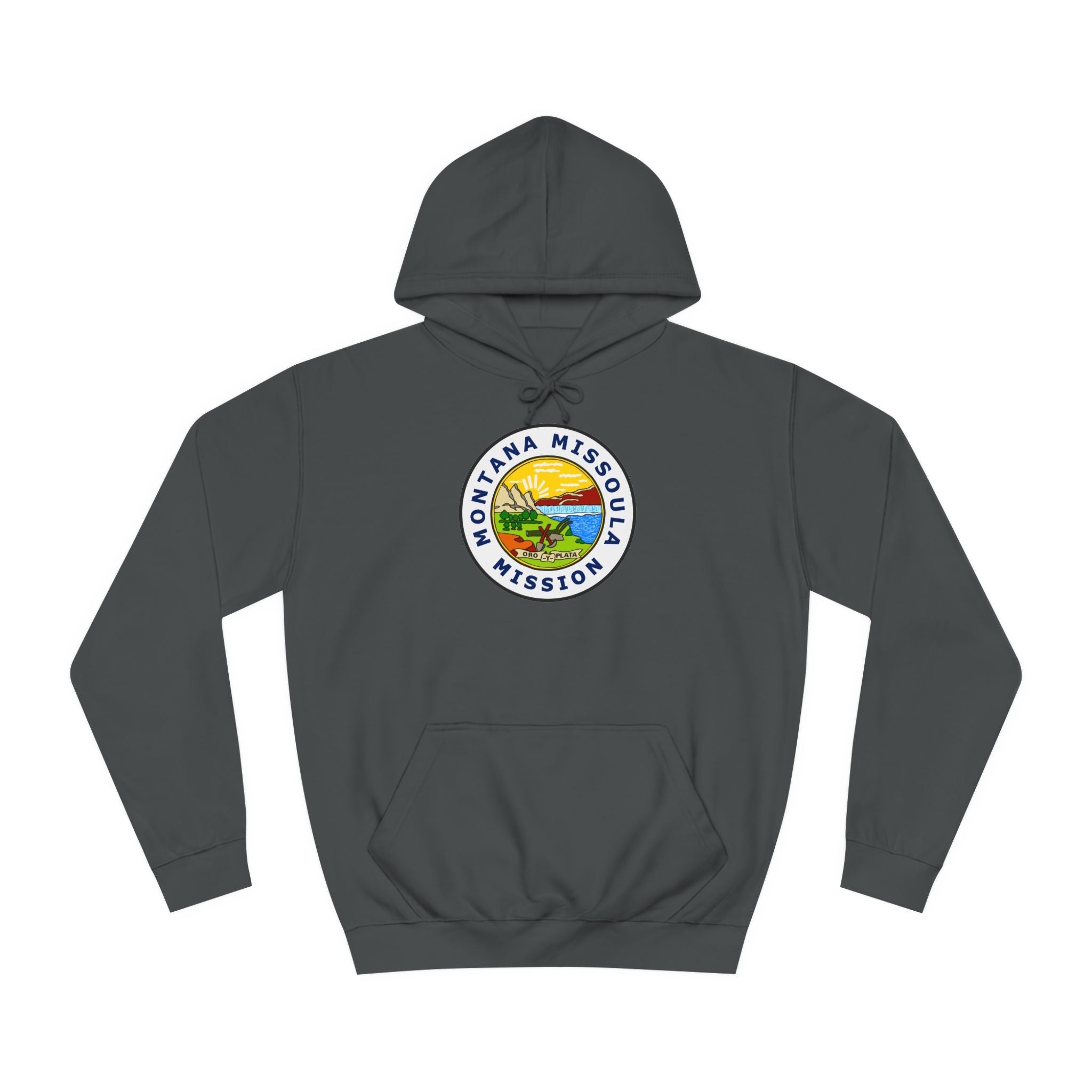 Montana Missoula Mission State Flag Logo (White Border) College Hoodie - Mission Wishlist - LDS Missionary Gift Store