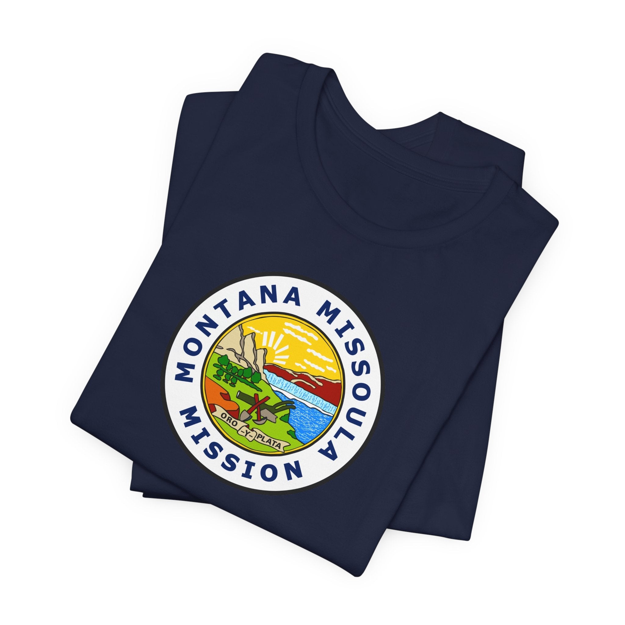 Montana Missoula Mission State Flag Logo (White Border) T-shirt - Mission Wishlist - LDS Missionary Gift Store