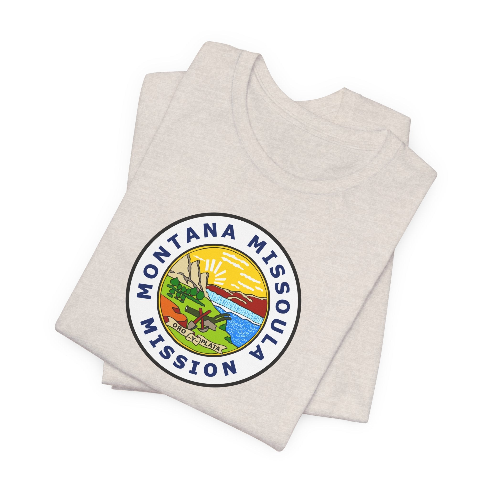 Montana Missoula Mission State Flag Logo (White Border) T-shirt - Mission Wishlist - LDS Missionary Gift Store