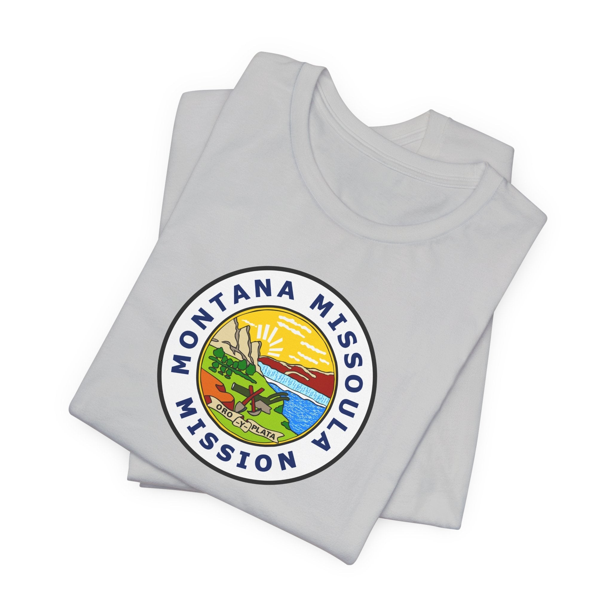 Montana Missoula Mission State Flag Logo (White Border) T-shirt - Mission Wishlist - LDS Missionary Gift Store