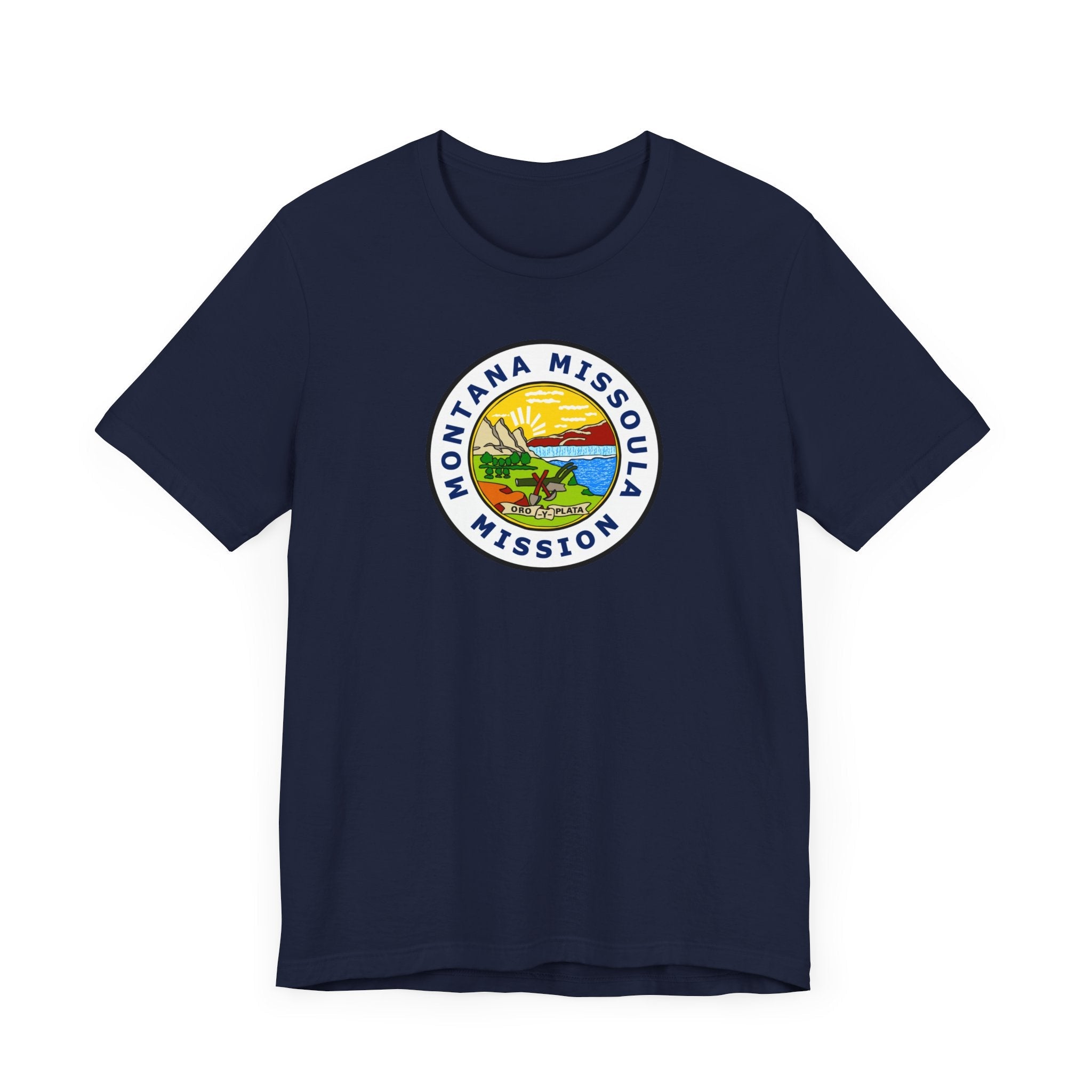Montana Missoula Mission State Flag Logo (White Border) T-shirt - Mission Wishlist - LDS Missionary Gift Store