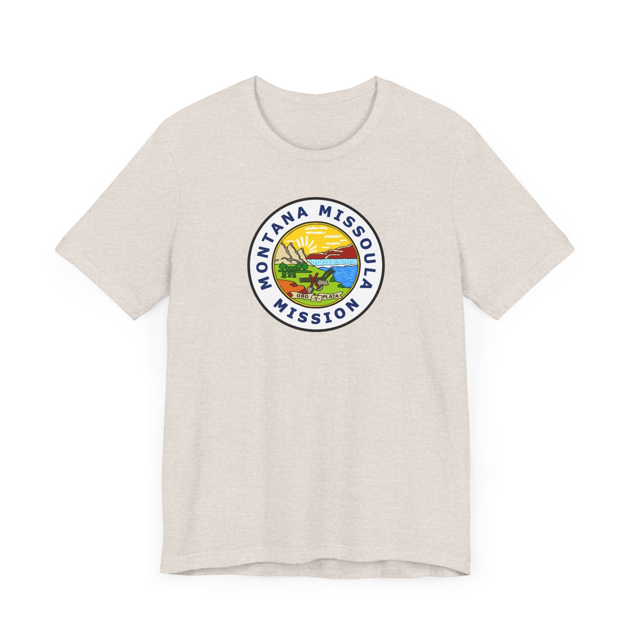 Montana Missoula Mission State Flag Logo (White Border) T-shirt - Mission Wishlist - LDS Missionary Gift Store