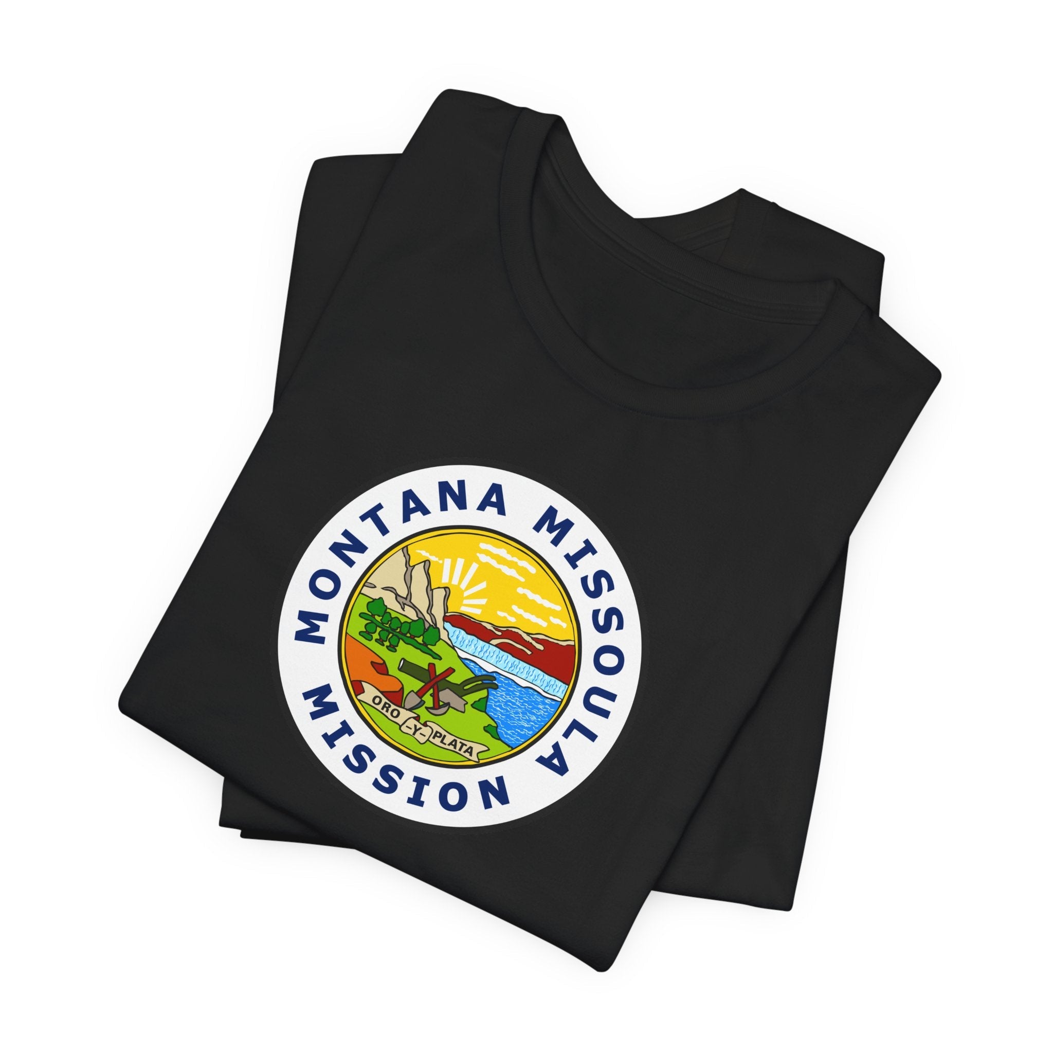 Montana Missoula Mission State Flag Logo (White Border) T-shirt - Mission Wishlist - LDS Missionary Gift Store