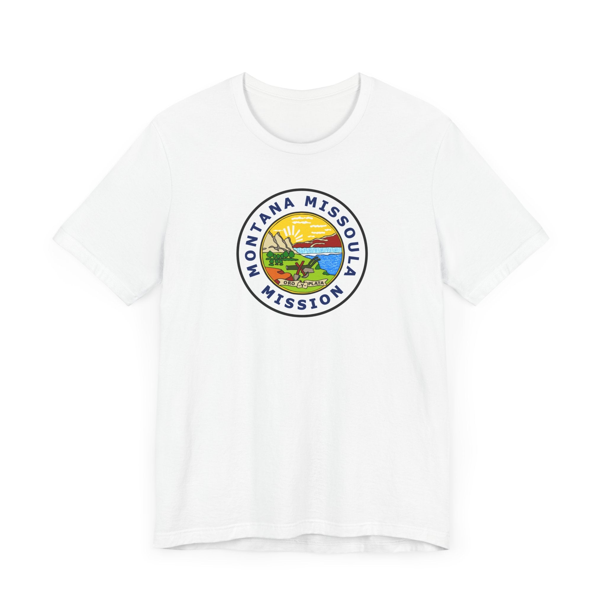 Montana Missoula Mission State Flag Logo (White Border) T-shirt - Mission Wishlist - LDS Missionary Gift Store
