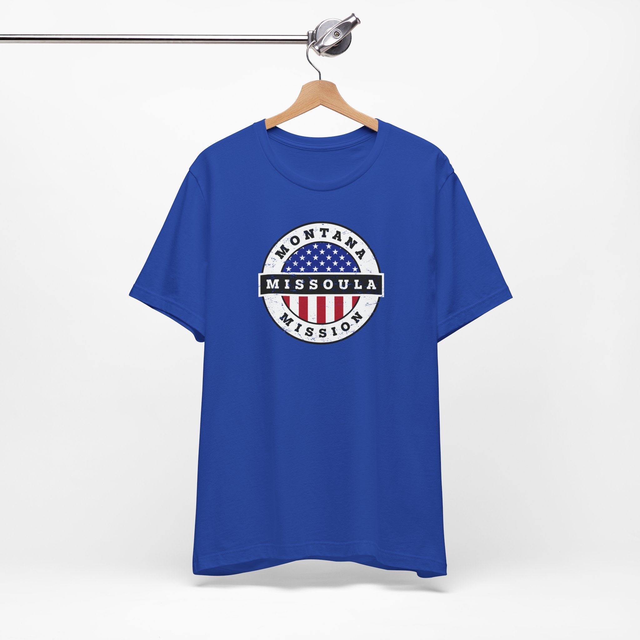 Montana Missoula Mission Vintage Circular USA Flag T-Shirt - Mission Wishlist - LDS Missionary Gift Store