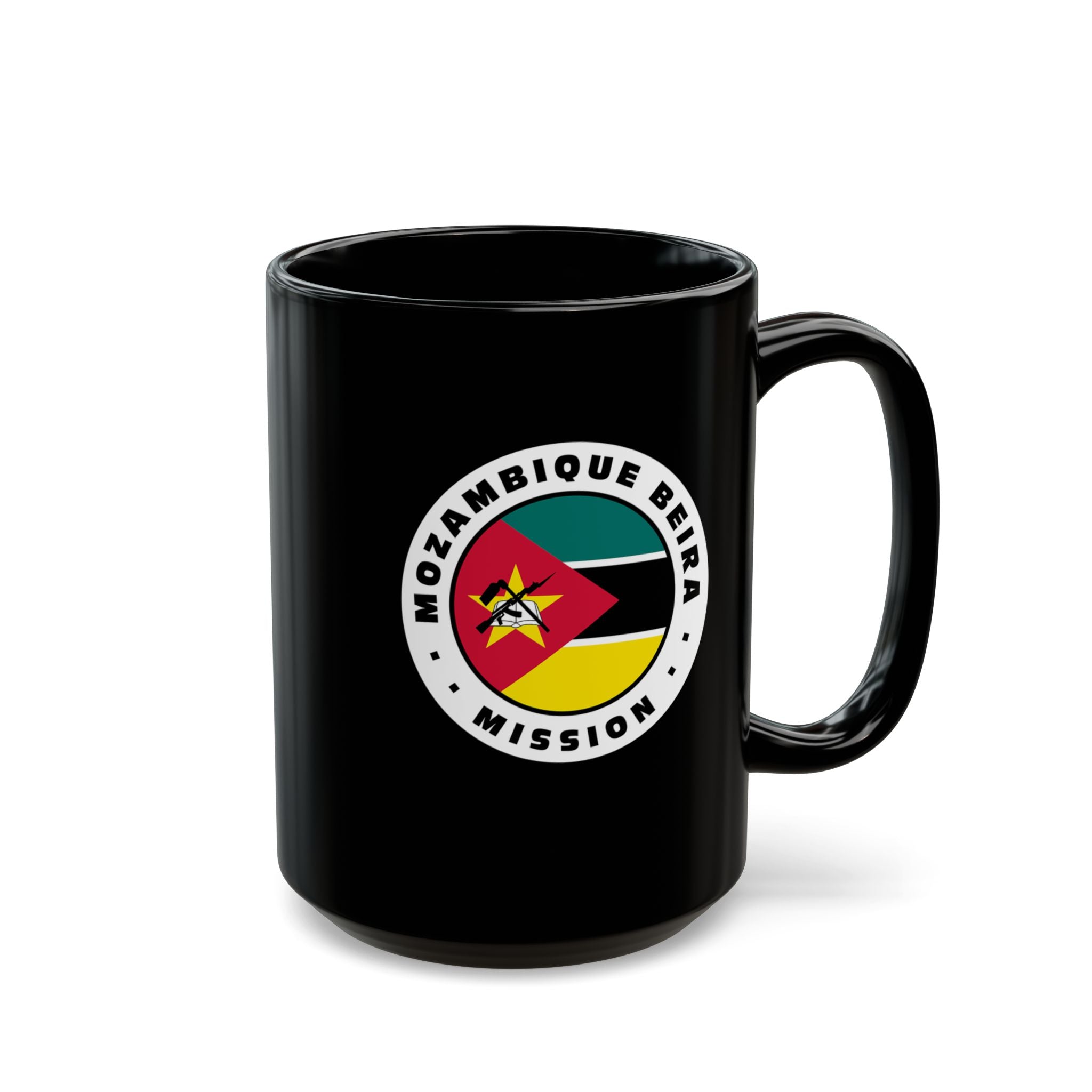 Mozambique Beira Mission Circular Flag Black Ceramic Mug - Latter-Day Saint LDS Missionary Gift - Book of Mormon