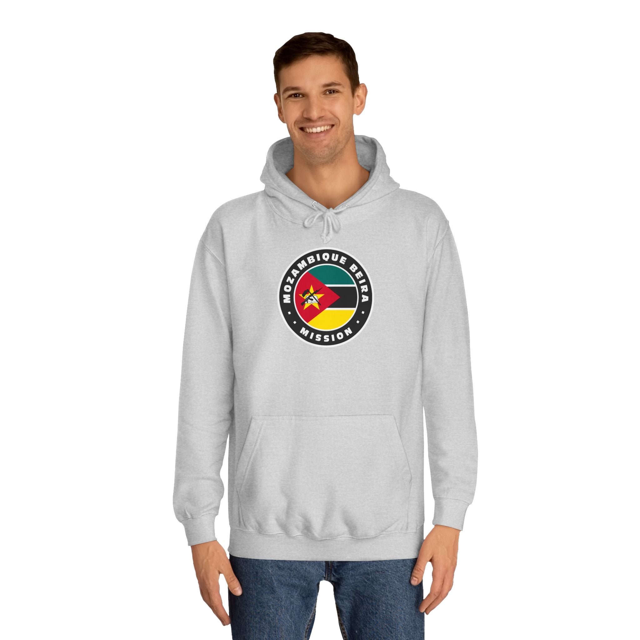 Mozambique Beira Mission Flag Logo (Black Border) College Hoodie - Mission Wishlist - LDS Missionary Gift Store